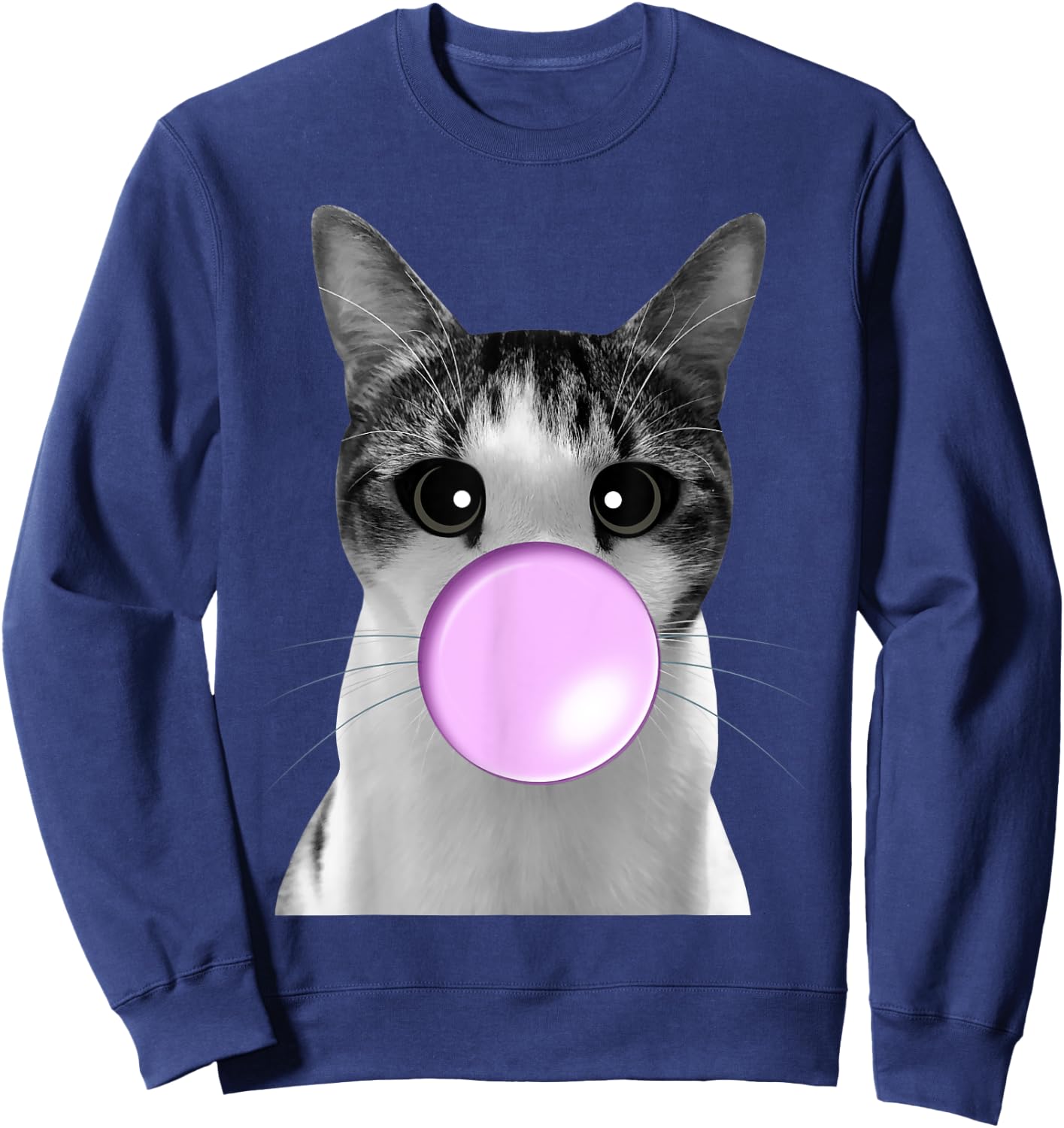Bubblegum Kitty Cat Women Kids Sweatshirt - Sweatshirt | Navy