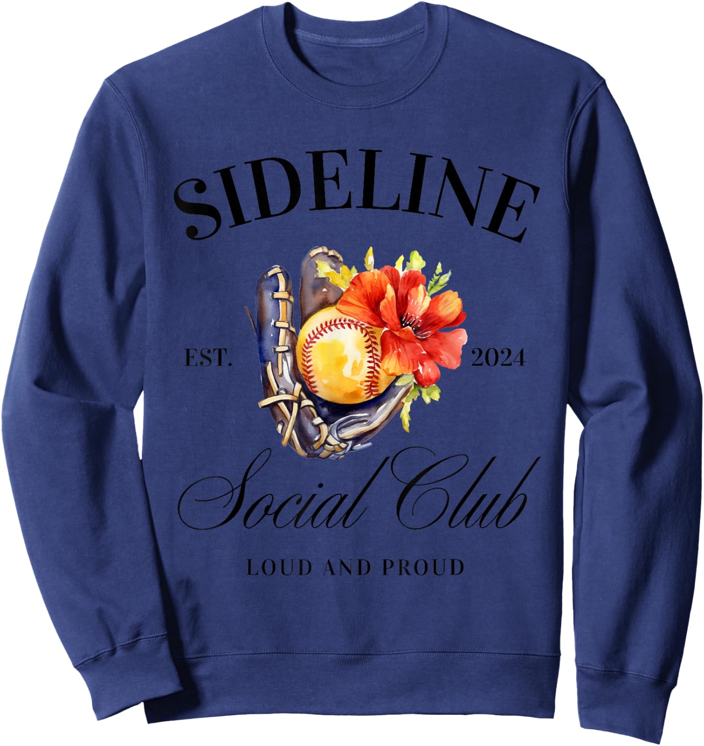 Sideline Social Club Loud and Proud Softball Support Sweatshirt - Sweatshirt | Navy