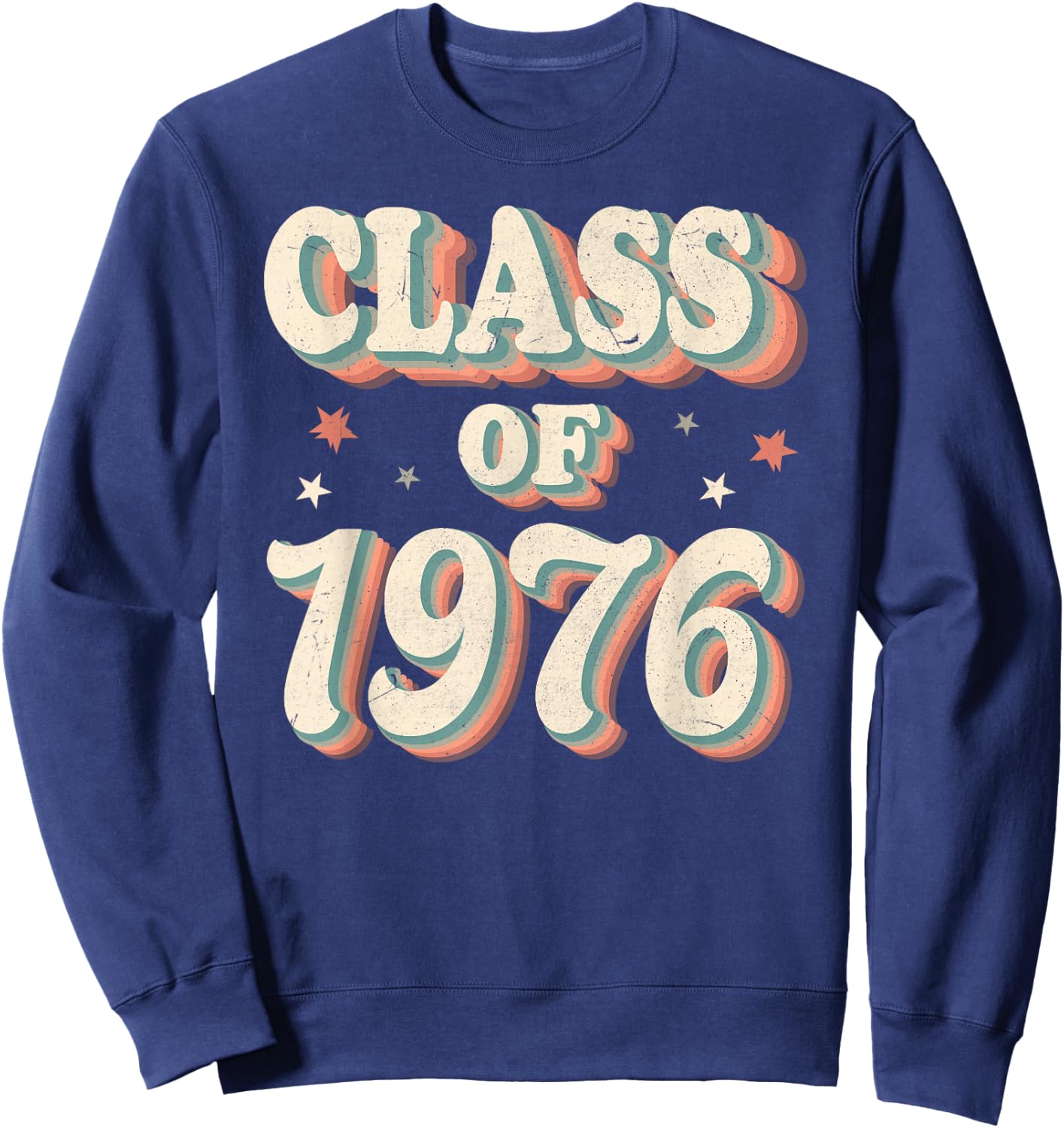 Vintage Class Of 1976 76 High School Graduation Sweatshirt - Sweatshirt | Navy
