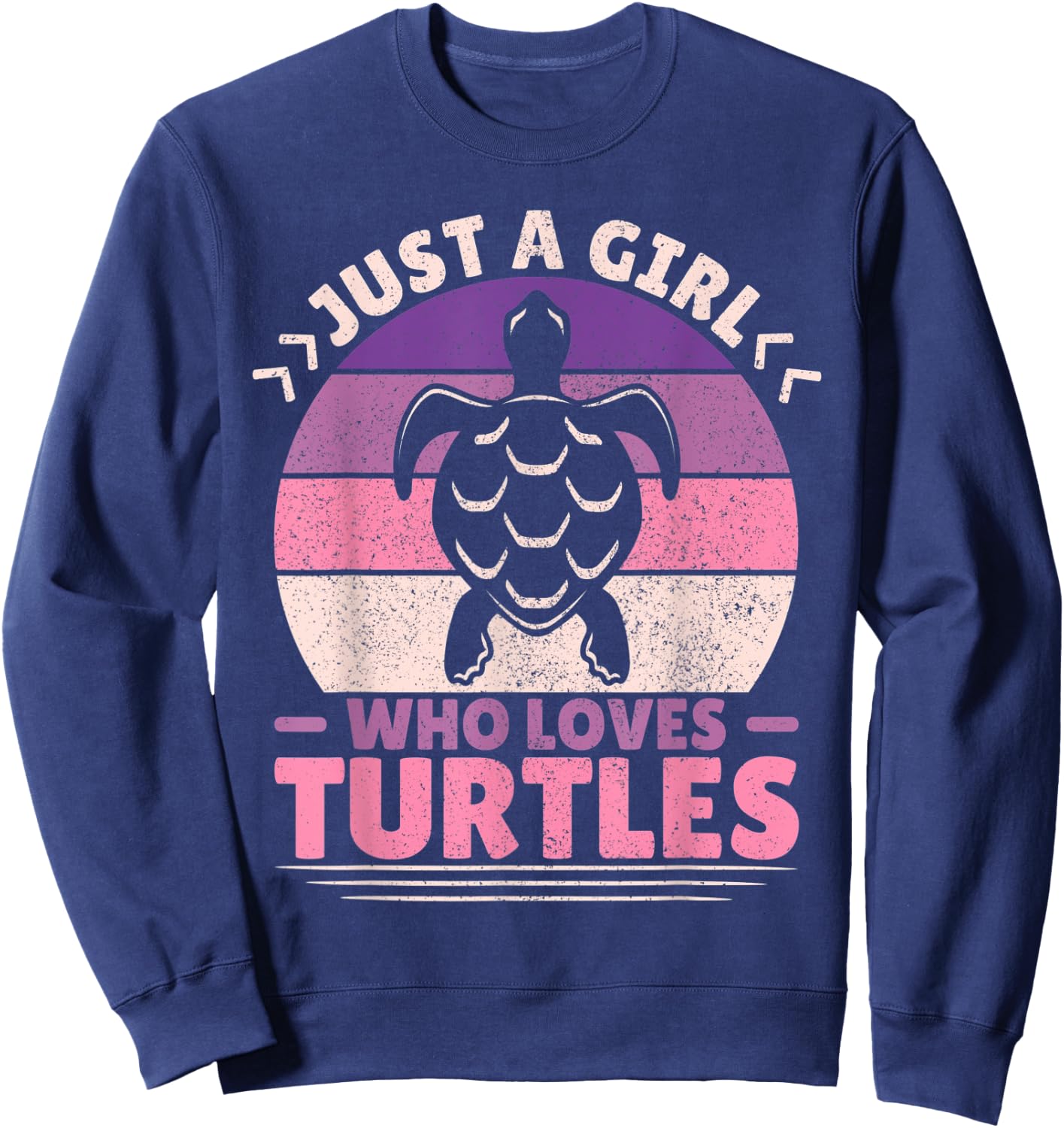 Just A Girl Who Loves Turtles Lovers Sea Turtle Girls Turtle Sweatshirt - Sweatshirt | Navy