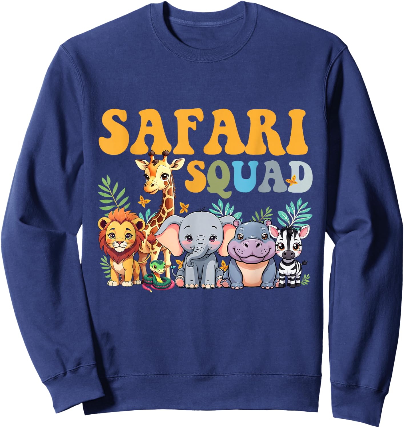 Safari Squad Zoo Jungle Animal Birthday Family Matching Sweatshirt - Sweatshirt | Navy