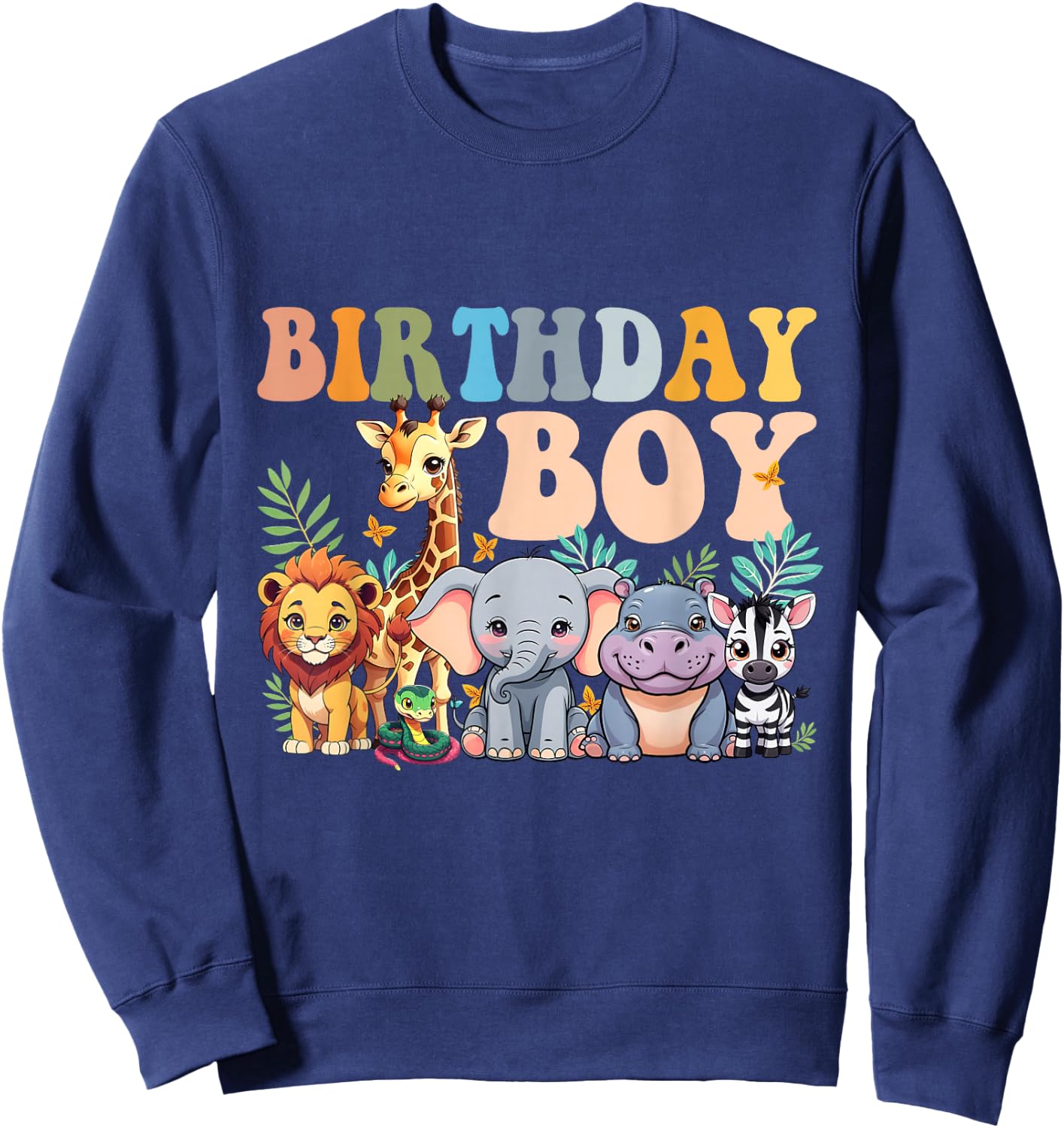 Birthday Boy Kids Safari Squad Zoo Jungle Animal Toddler Sweatshirt - Sweatshirt | Navy