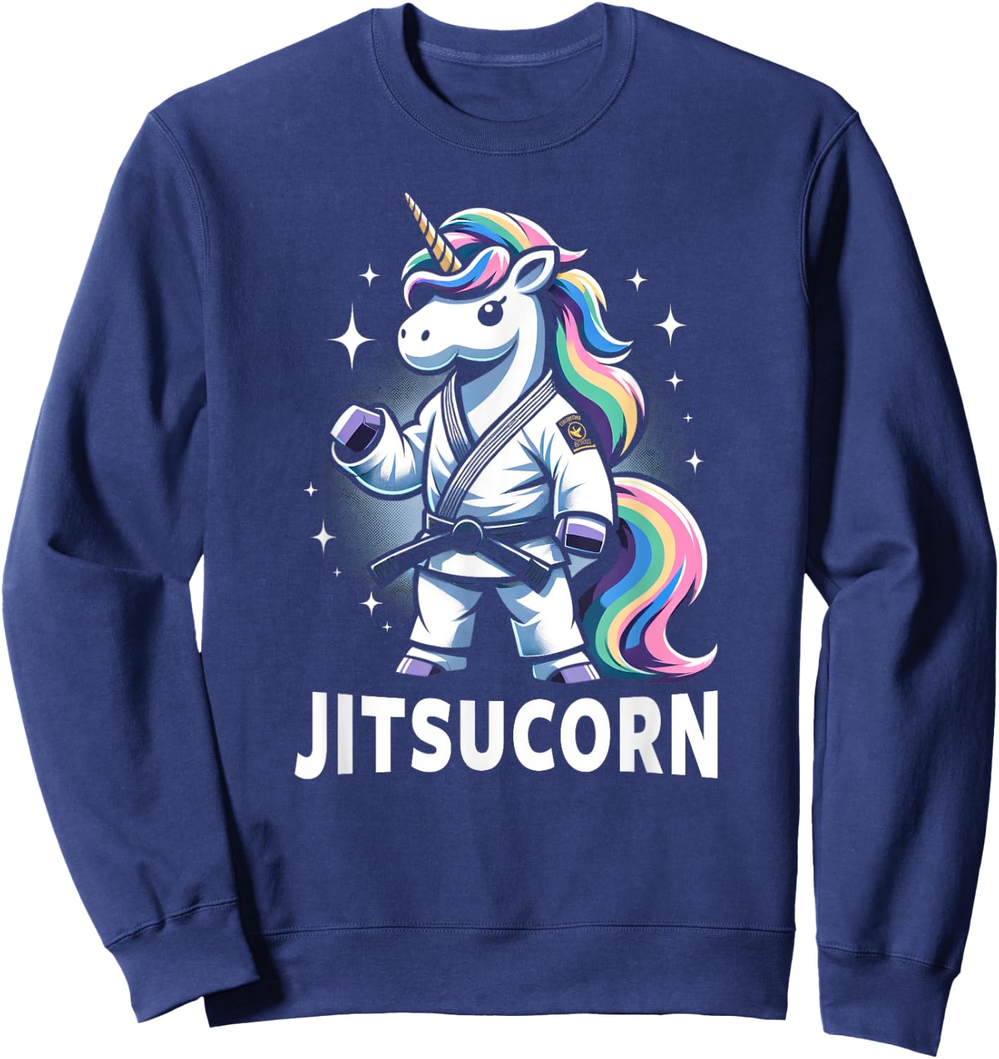 Funny Self Defense BJJ Shirt Cute Unicorn Jiu Jitsu Sweatshirt - Sweatshirt | Navy