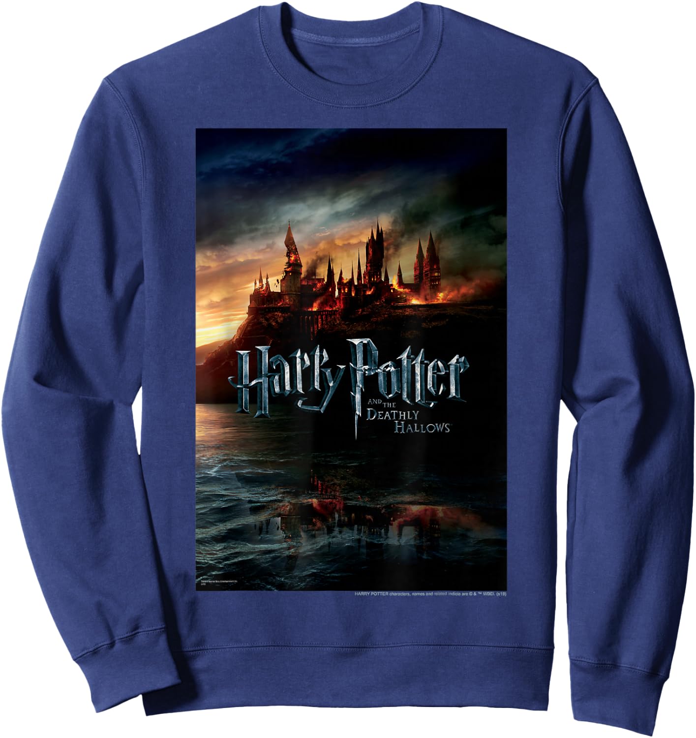 Harry Potter and The Deathly Hallows Hogwarts Poster Small Sweatshirt - Sweatshirt | Navy