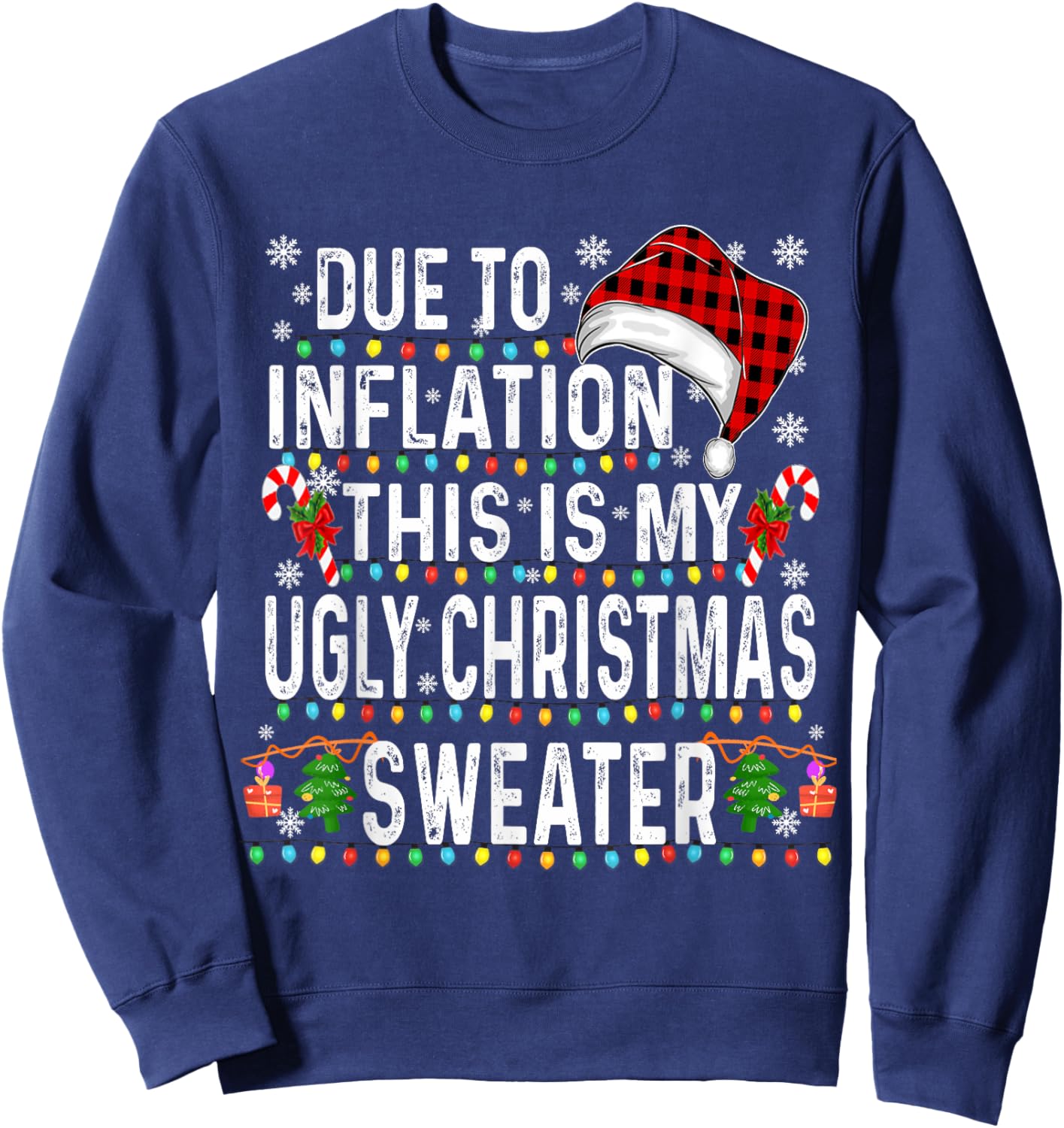 Family Christmas Pajama Men Women Funny Christmas 2024 Sweatshirt - Sweatshirt | Navy