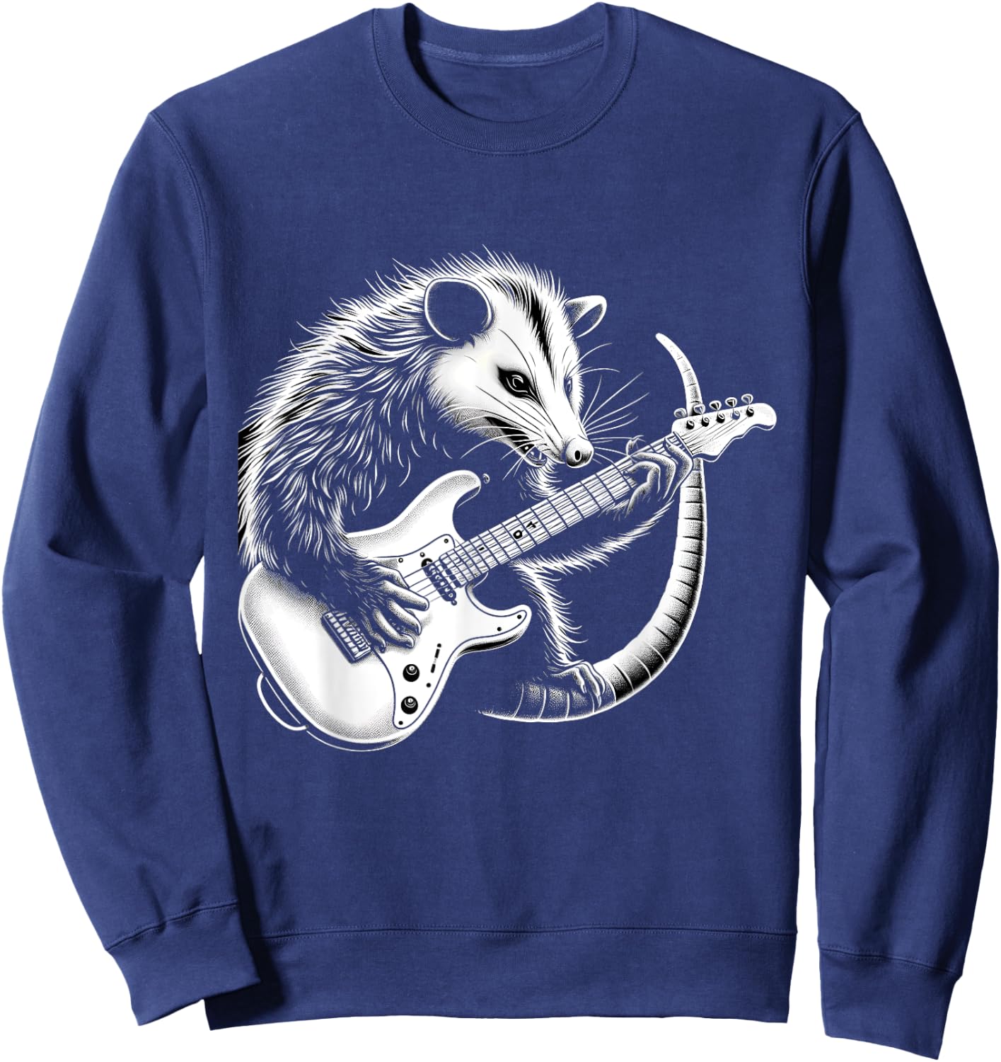 Opossum Playing Guitar Silhouette Sweatshirt - Sweatshirt | Navy