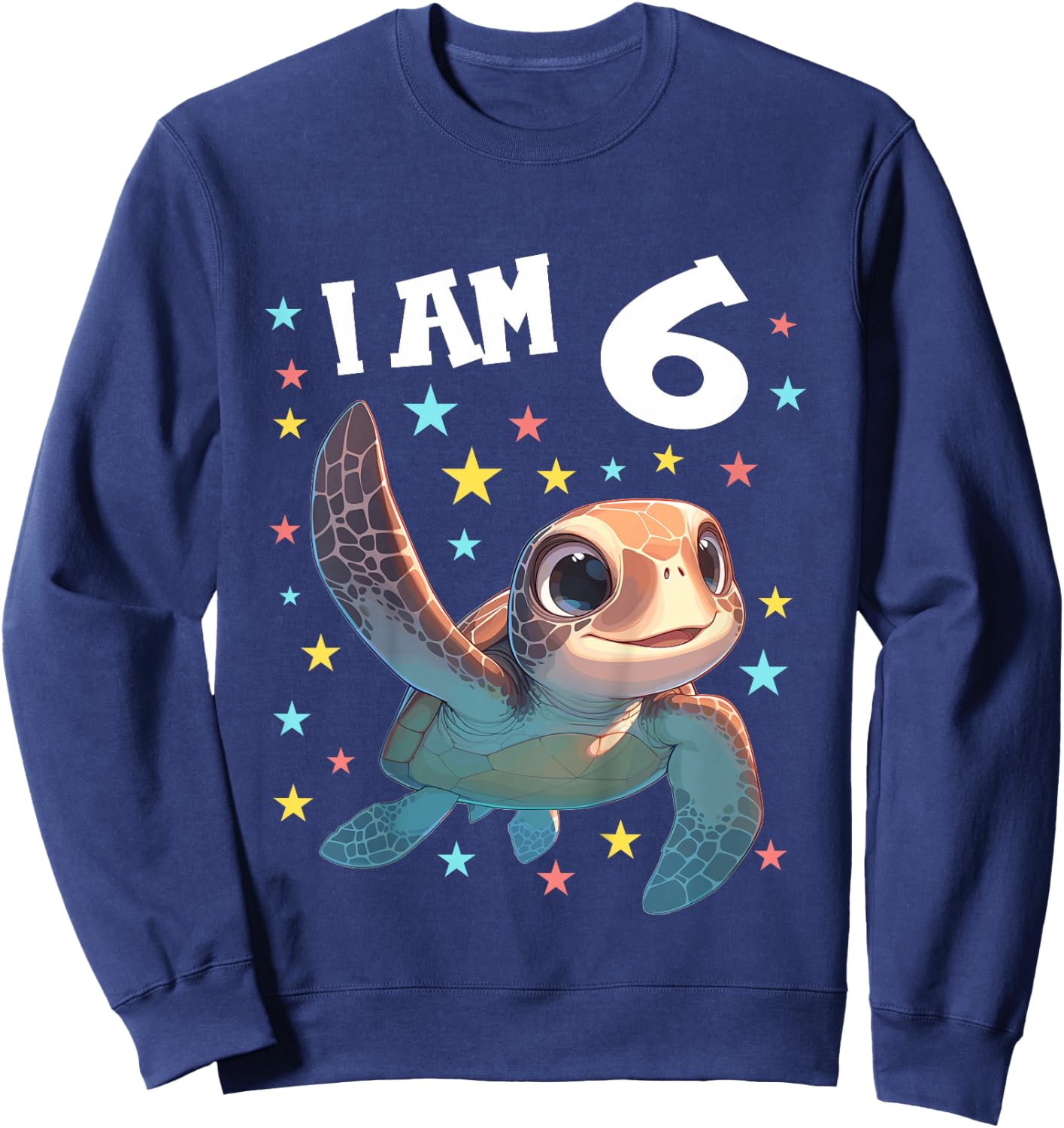 6 Years old 6 birthday Sea Turtles Boy Girl Sea Turtle Sweatshirt - Sweatshirt | Navy