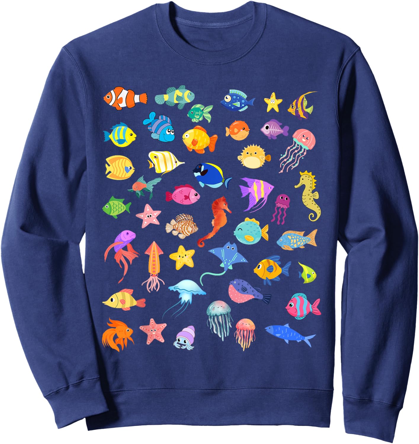 Types of fish ocean Sweatshirt - Sweatshirt | Navy
