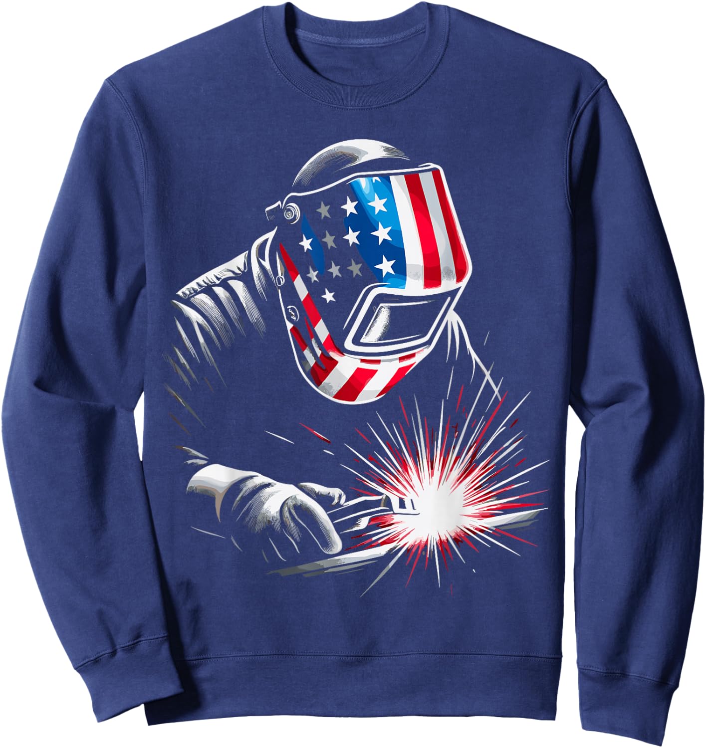 USA Patriotic Welder Sweatshirt - Sweatshirt | Navy