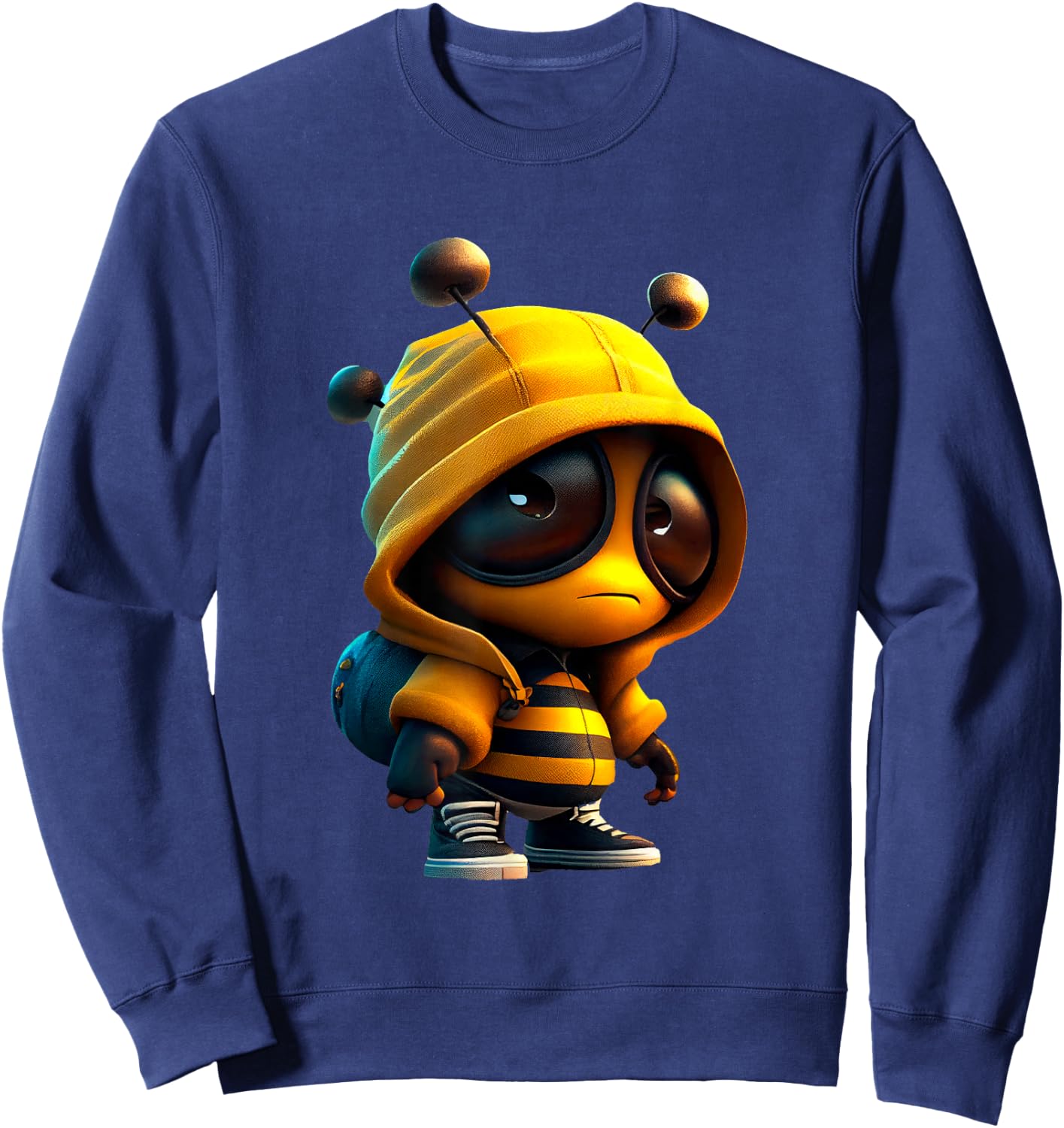 Adorable Bumblebee Character In Sweatshirt - Sweatshirt | Navy