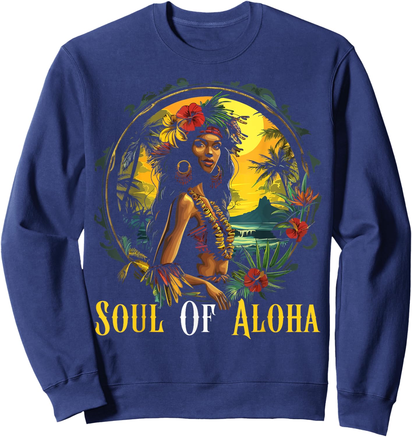 Kanaka Maoli Women Native Hawaiian Islands Hawaii Flag Sweatshirt - Sweatshirt | Navy