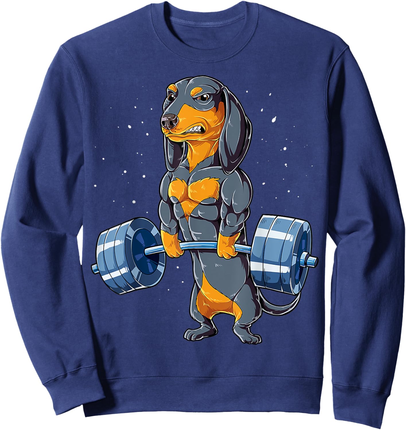 Dachshund Weightlifting Funny Deadlift Men Fitness Gym Sweatshirt - Sweatshirt | Navy