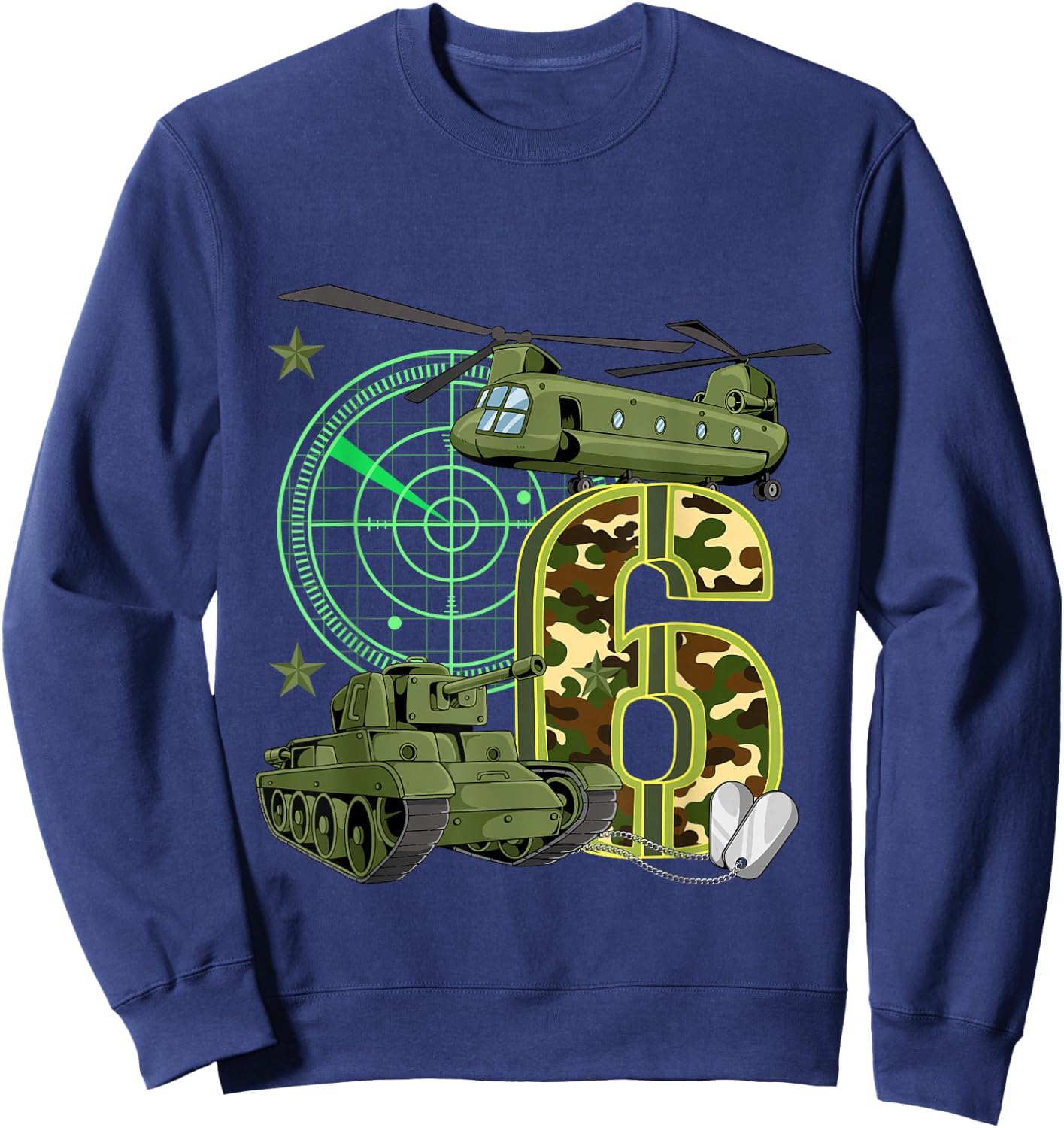 6th Birthday Army Sweatshirt - Sweatshirt | Navy