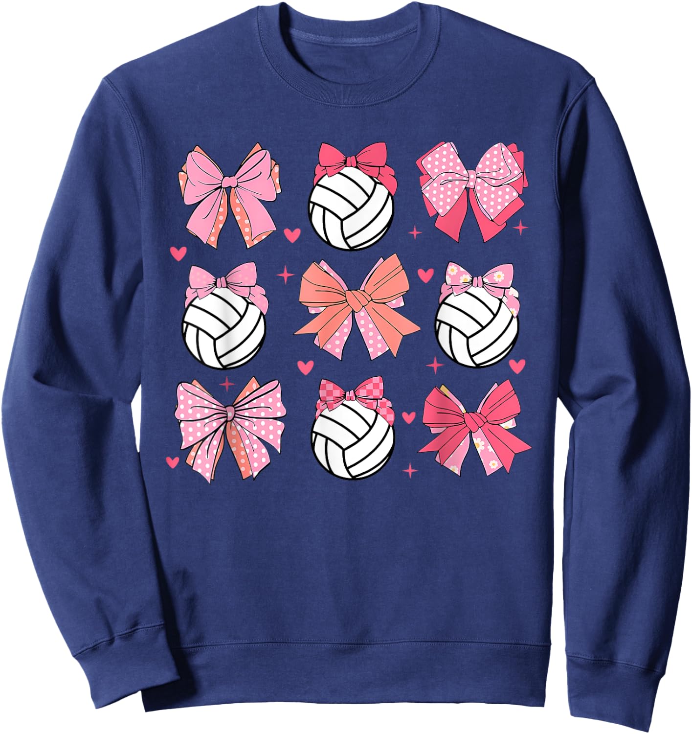 volleyball Coquette Bow volleyball Mom Mothers Day Softball Sweatshirt - Sweatshirt | Navy