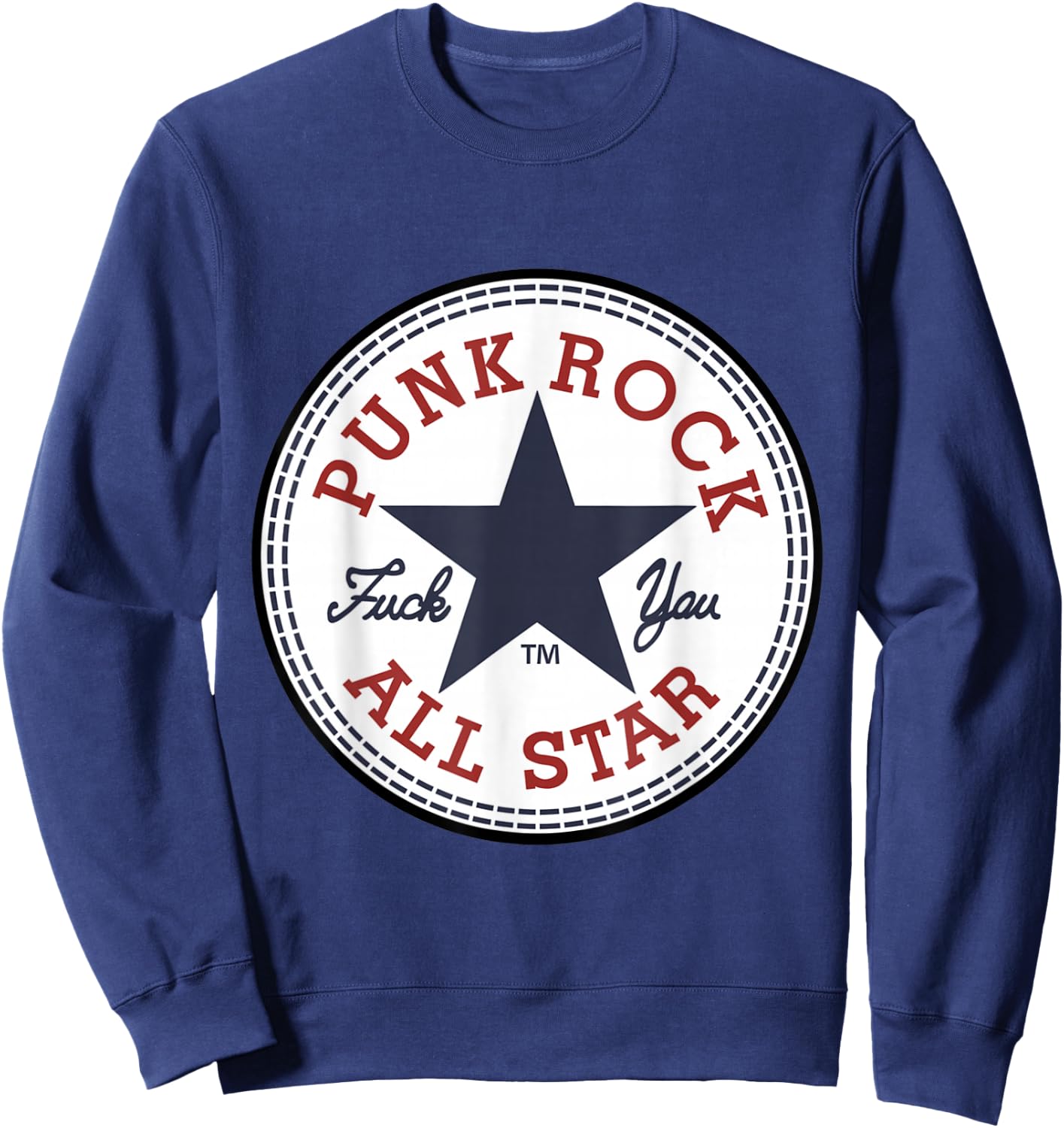 Punk Rock All Star, Punk Rock Sweatshirt - Sweatshirt | Navy