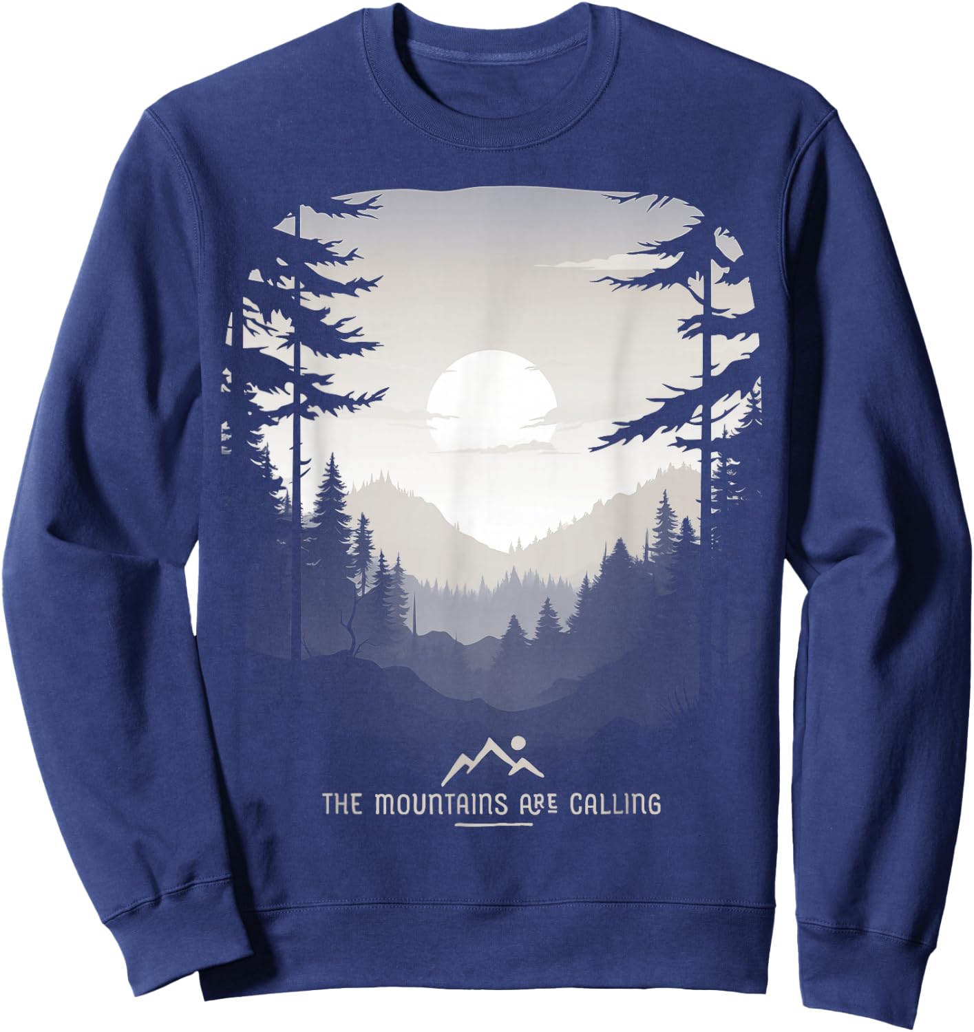 The Mountains Are Calling Original Unique Graphic Sweatshirt - Sweatshirt | Navy