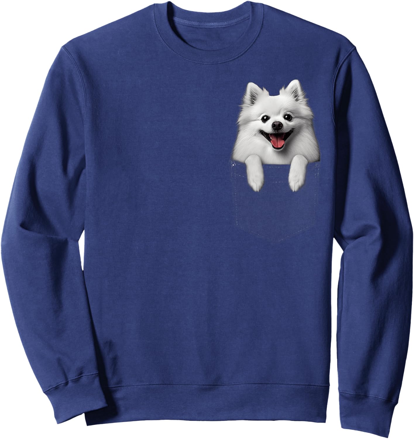 Pocket American Eskimo Dog Cute Dog Lover Owner Gift Sweatshirt - Sweatshirt | Navy