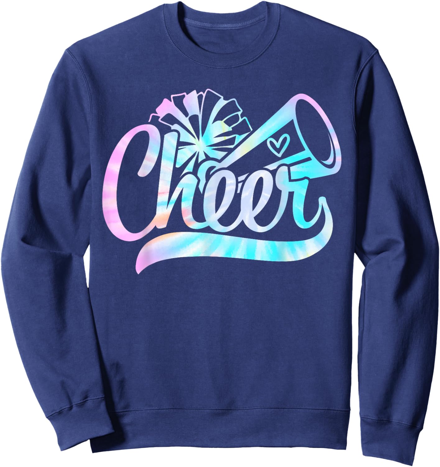 Tie Dye Cheer Cheerleading for Cheerleader Squad Girl BFF Sweatshirt - Sweatshirt | Navy