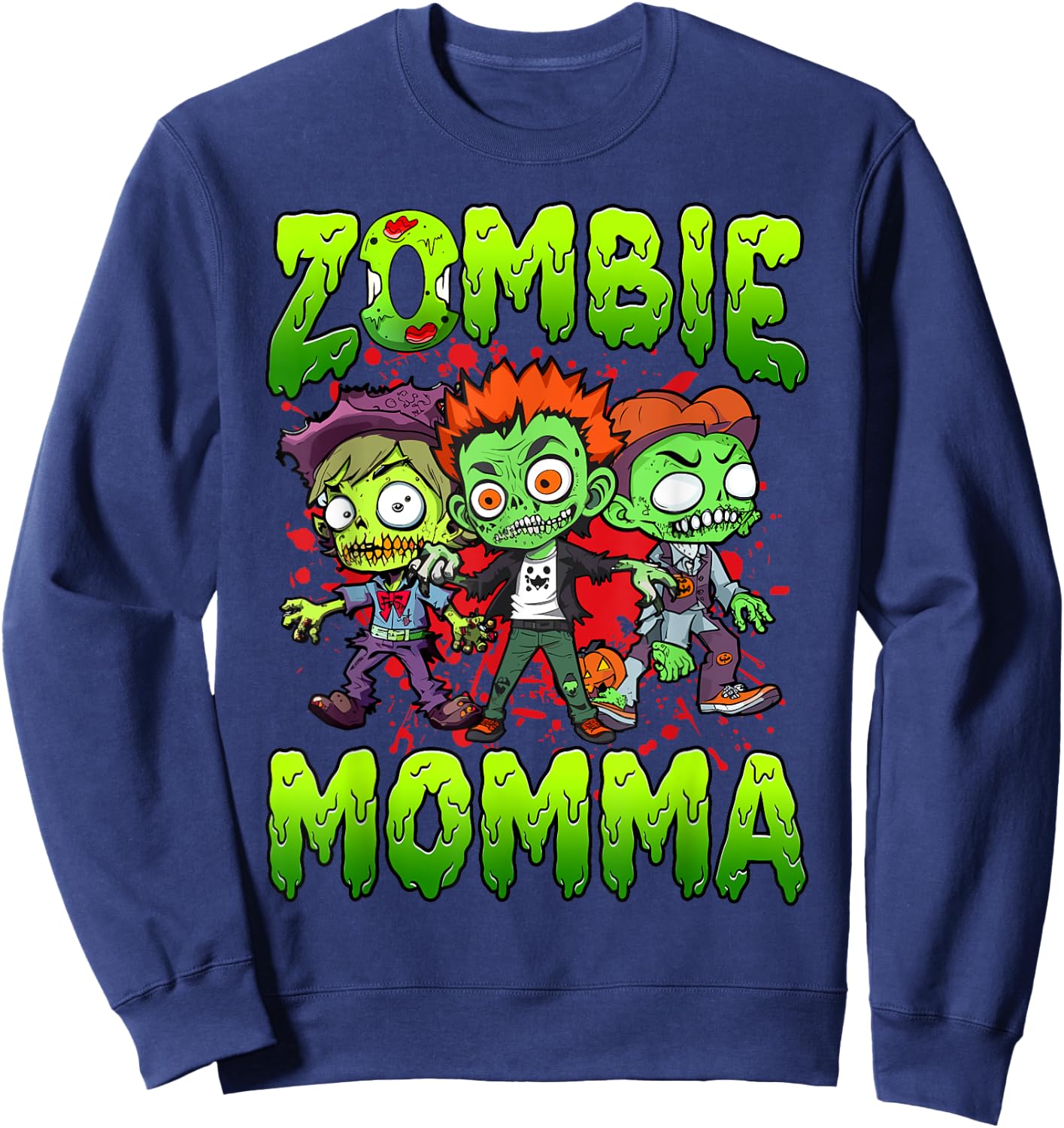 Zombie Momma Halloween Costume Family Matching Sweatshirt - Sweatshirt | Navy