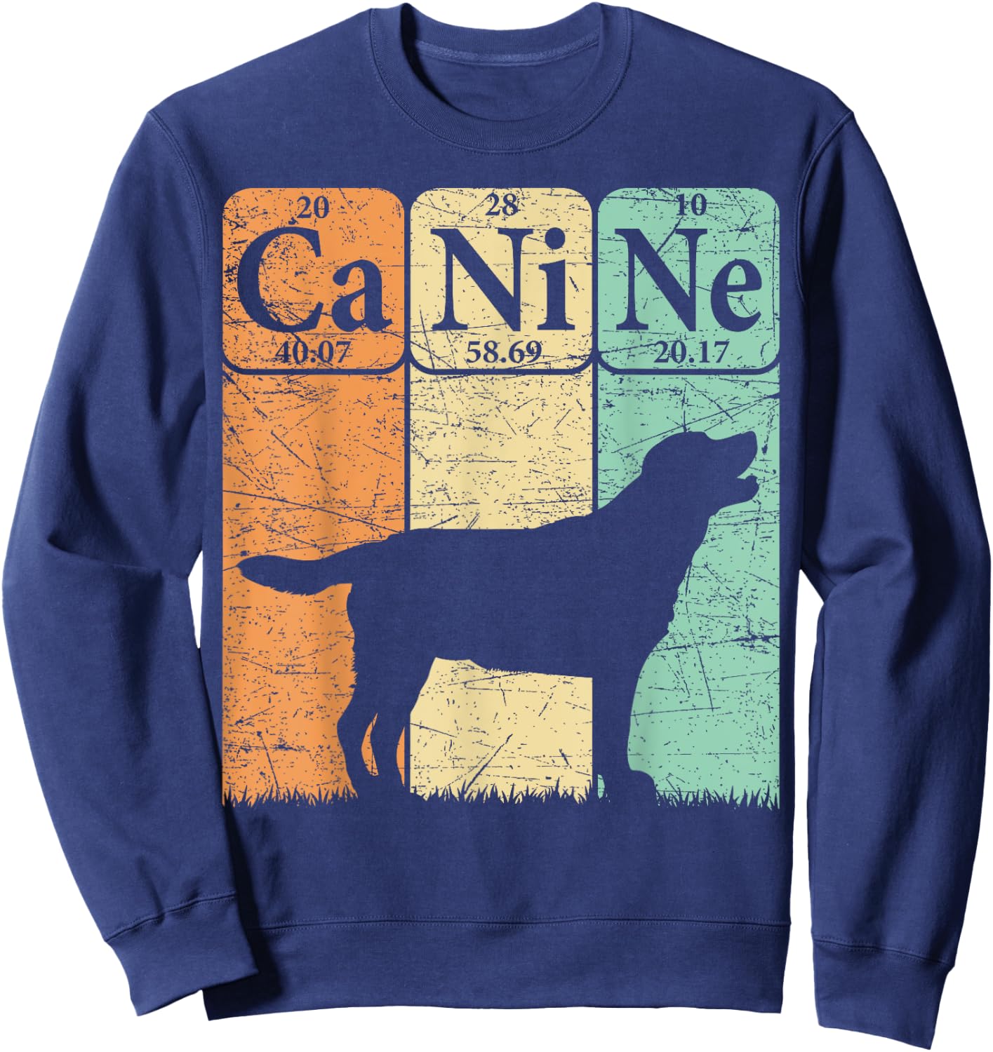Labrador Retriever Dog Periodic Table Elements Dog Lover Sweatshirt - Sweatshirt | Navy