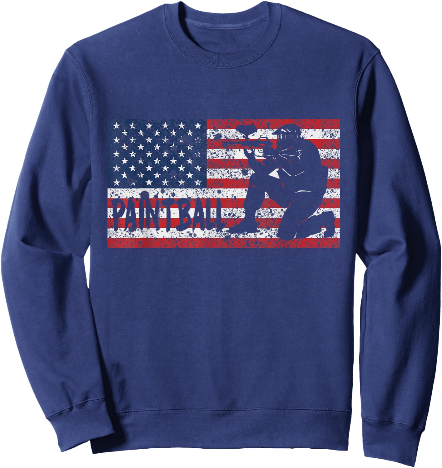 Vintage American USA Flag Paintball Sweatshirt - Sweatshirt | Navy
