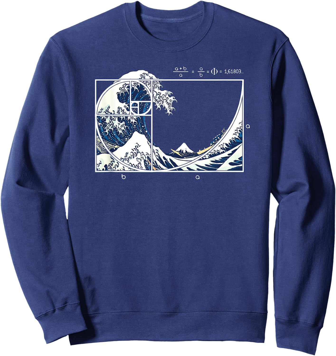 The Great Fibonacci Wave Sweatshirt - Sweatshirt | Navy