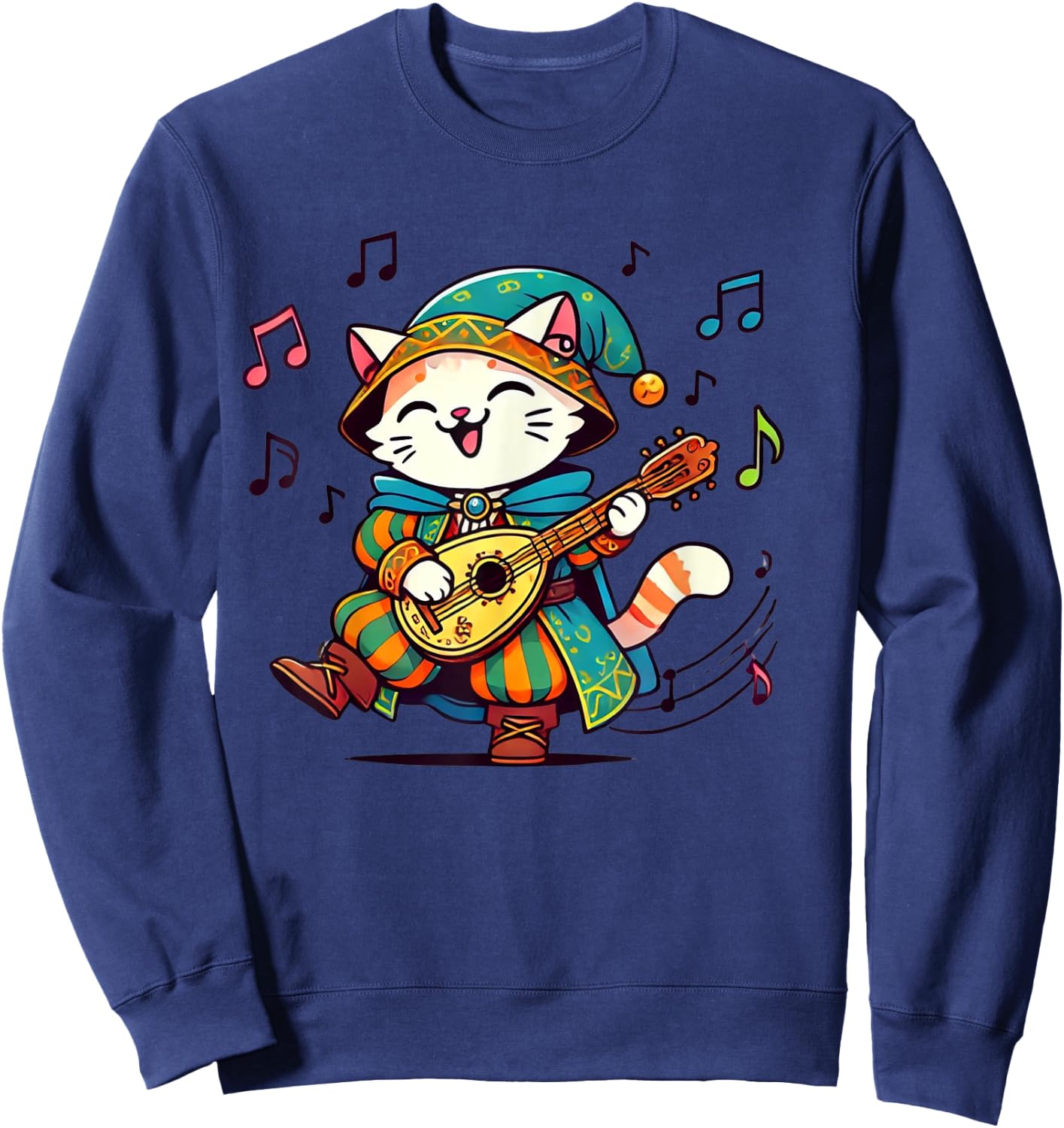 Medieval Bard Cat Women Sweatshirt - Sweatshirt | Navy
