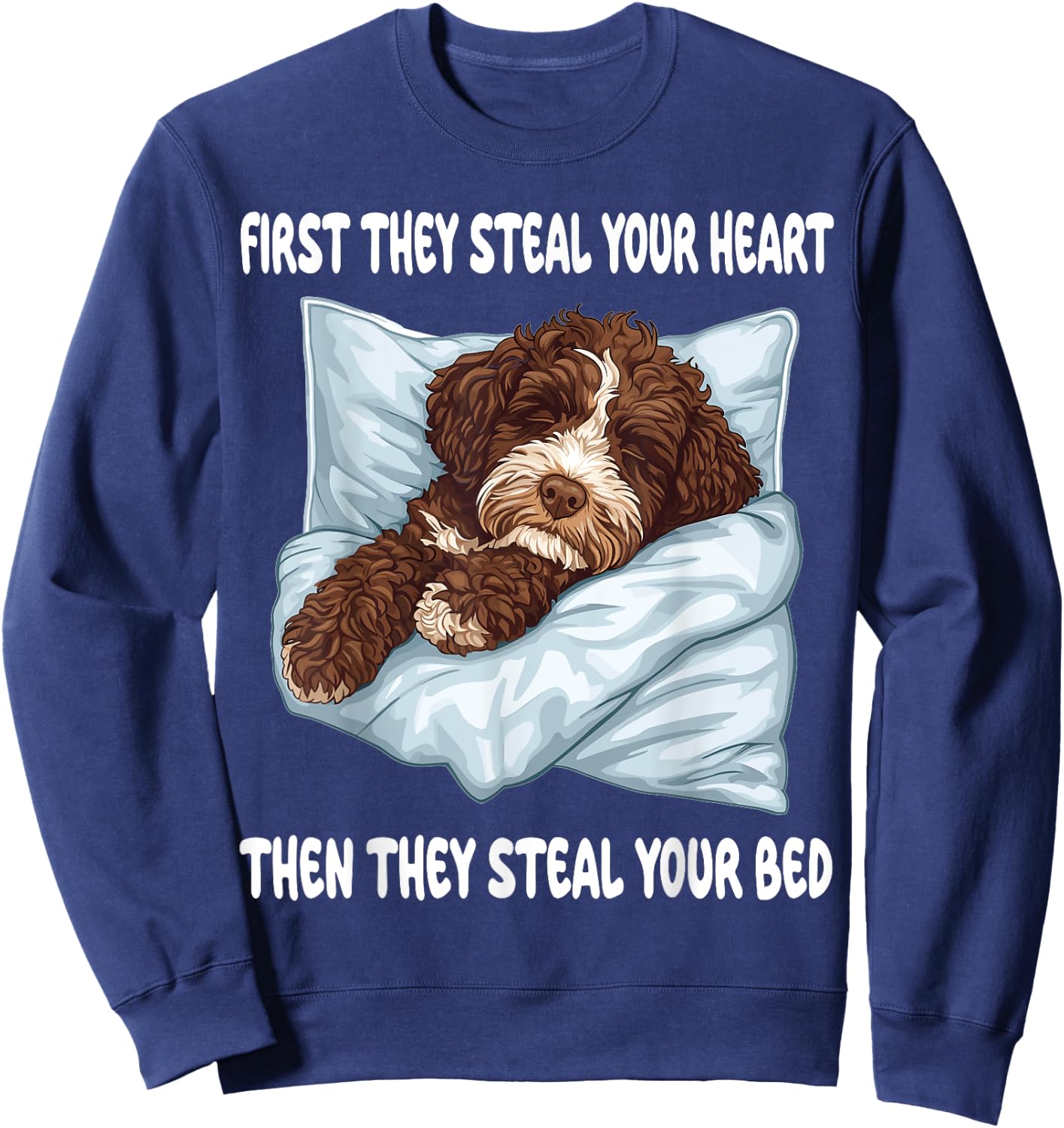Bernedoodle Sleeping Pajamas Nightgown Sweatshirt - Sweatshirt | Navy