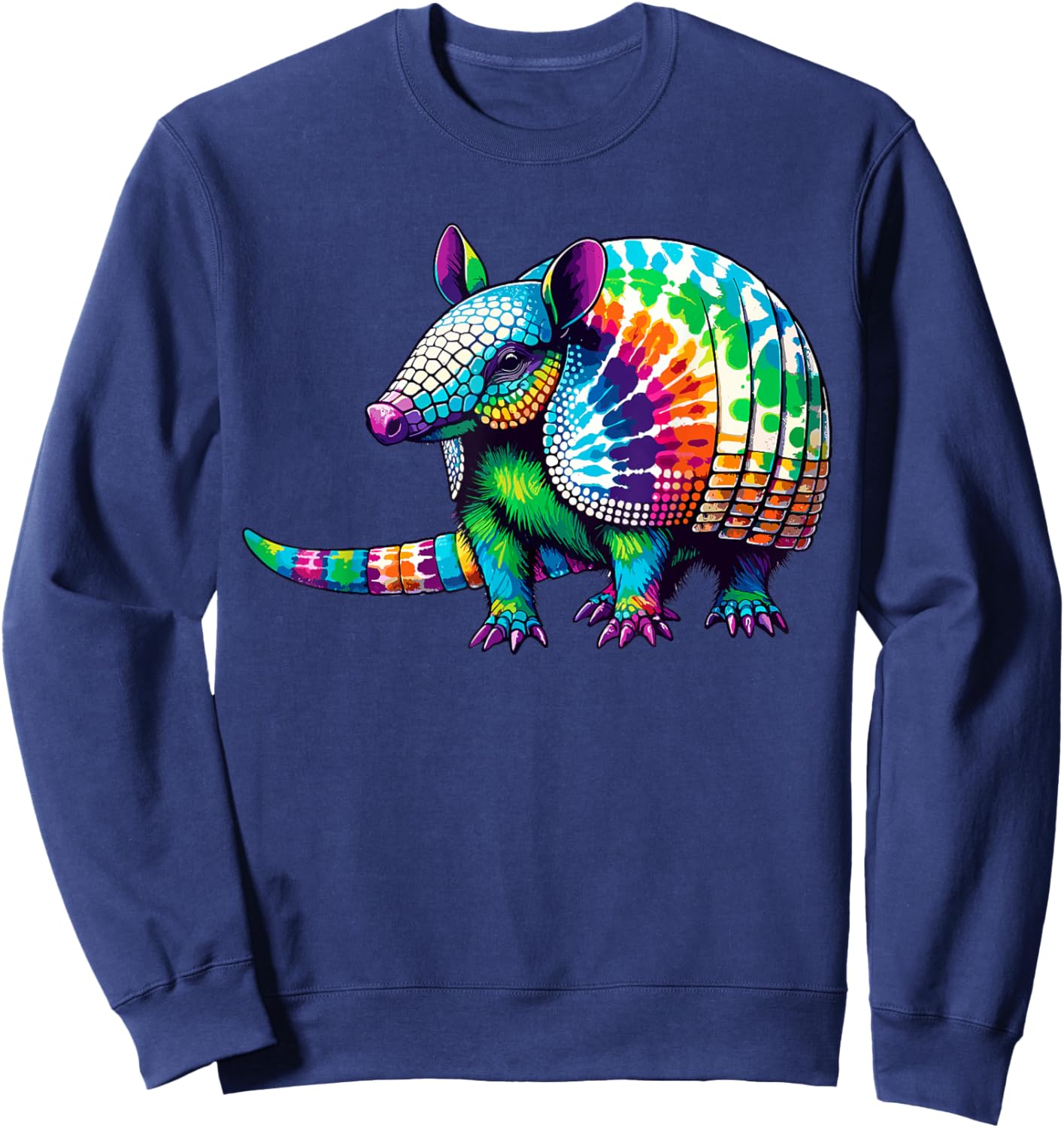 Tie Dye Armadillo Lover Shirt Psychedelic Armadillo Sweatshirt - Sweatshirt | Navy