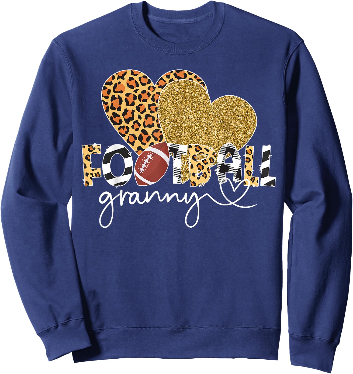 Football Granny Heart Grandma Granny Of A Football Player Sweatshirt - Sweatshirt | Navy