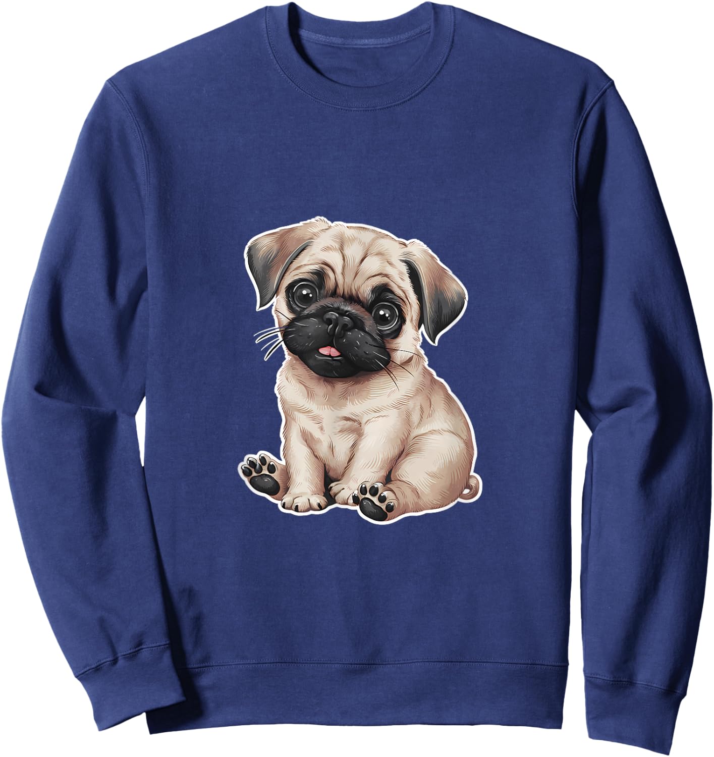 Cute Pug Puppy Sweatshirt - Sweatshirt | Navy