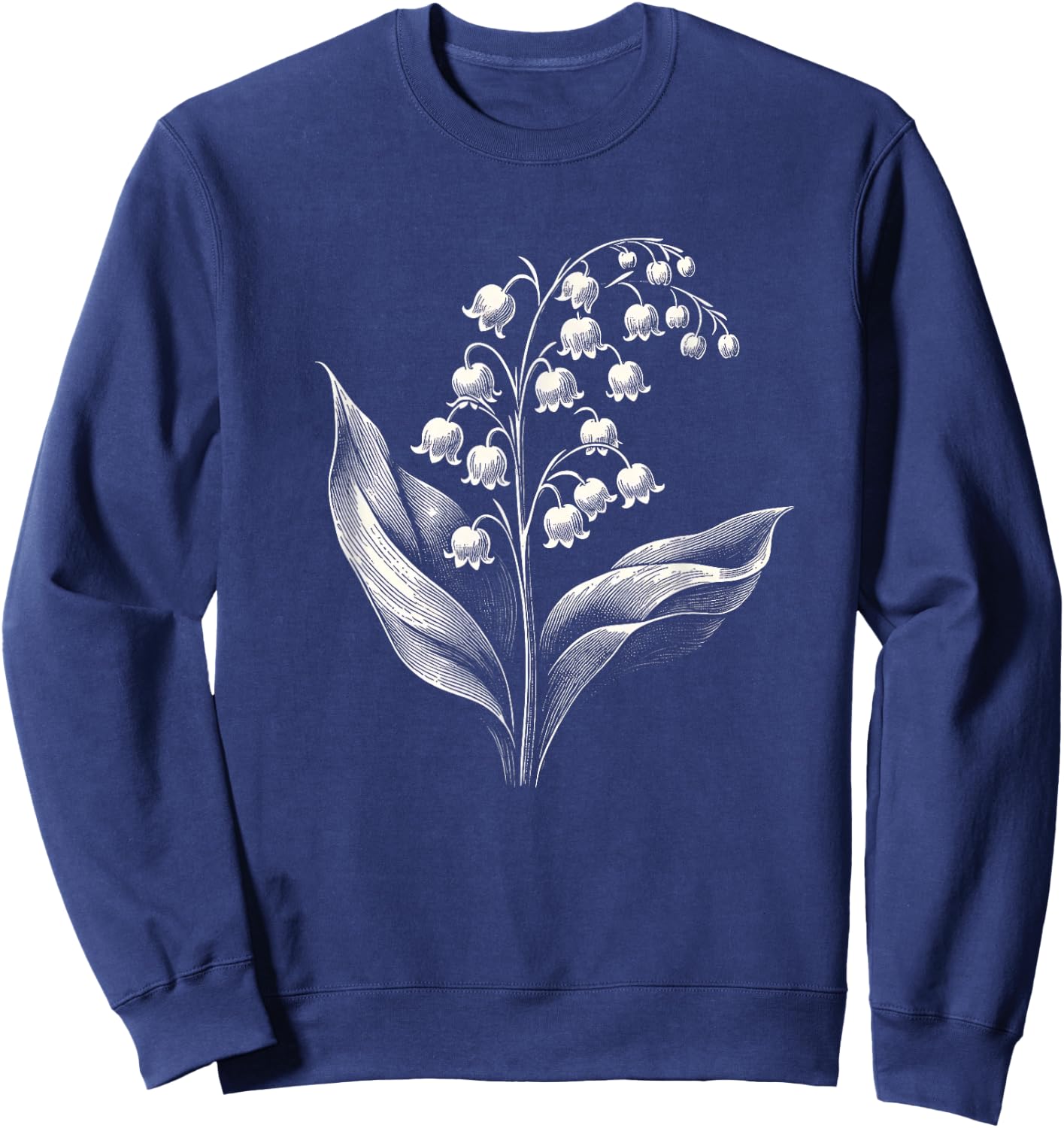 Lily Of The Valley Spring Flower Art Design Sweatshirt - Sweatshirt | Navy