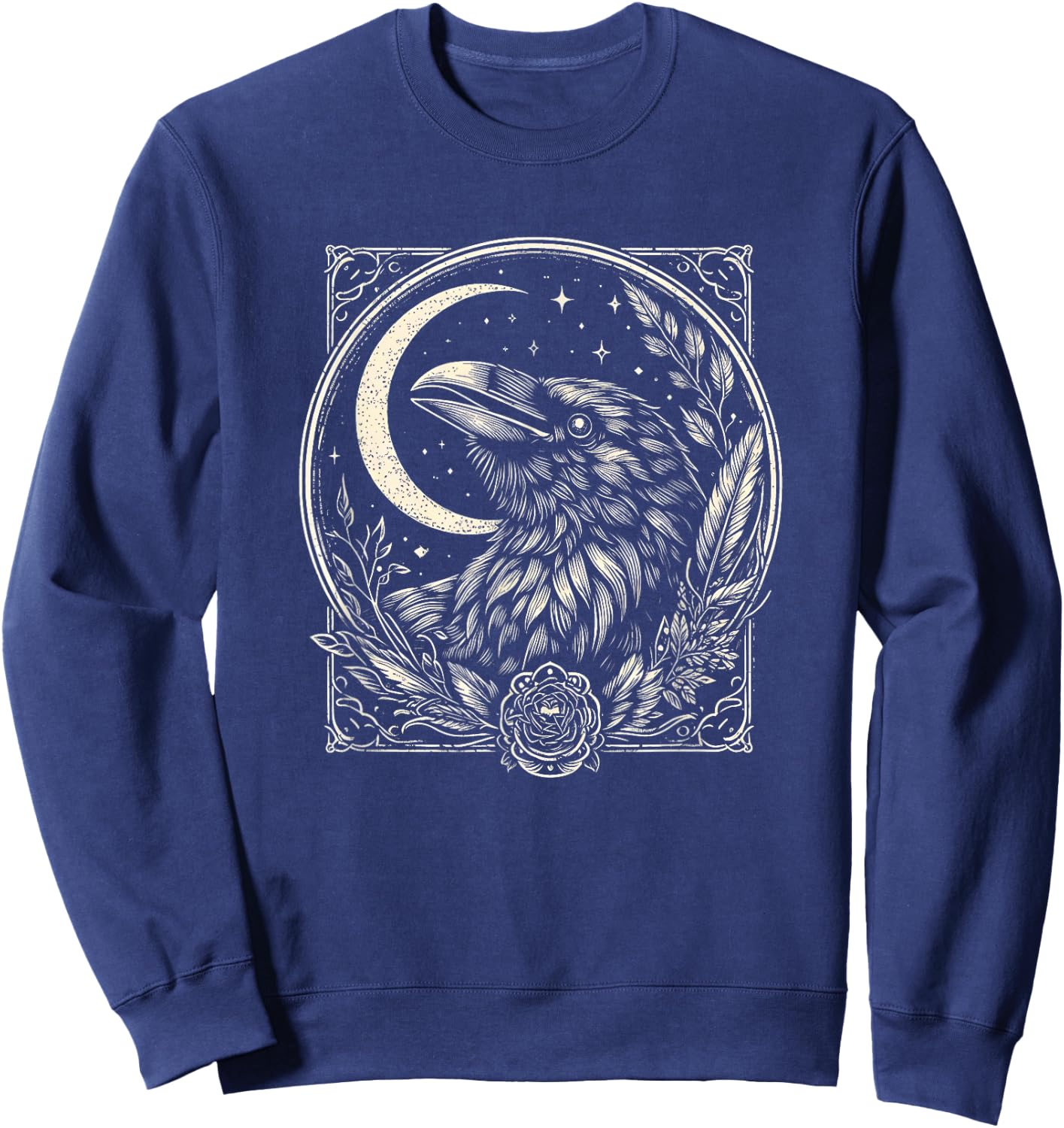 Raven Face Art Crow Design And Men Sweatshirt - Sweatshirt | Navy