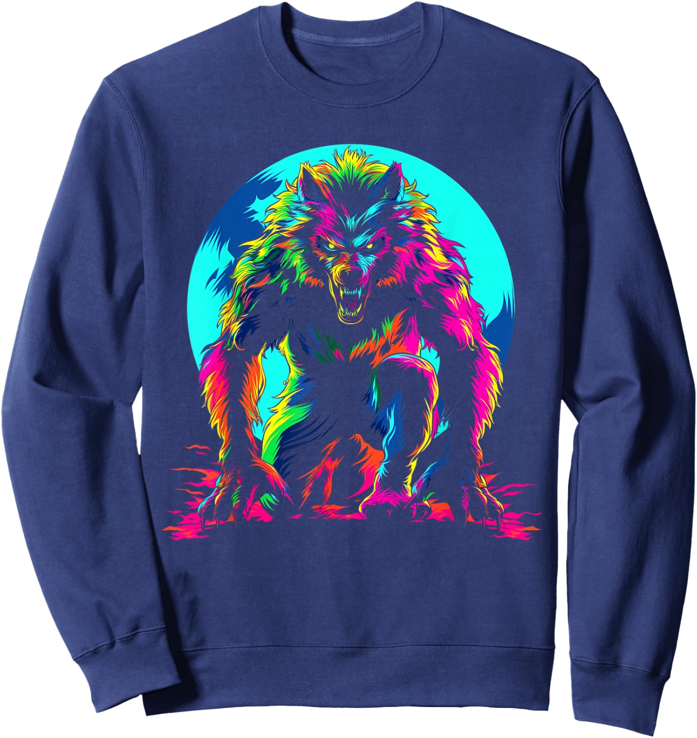 Werewolf Wolf Moon Popart Sweatshirt - Sweatshirt | Navy