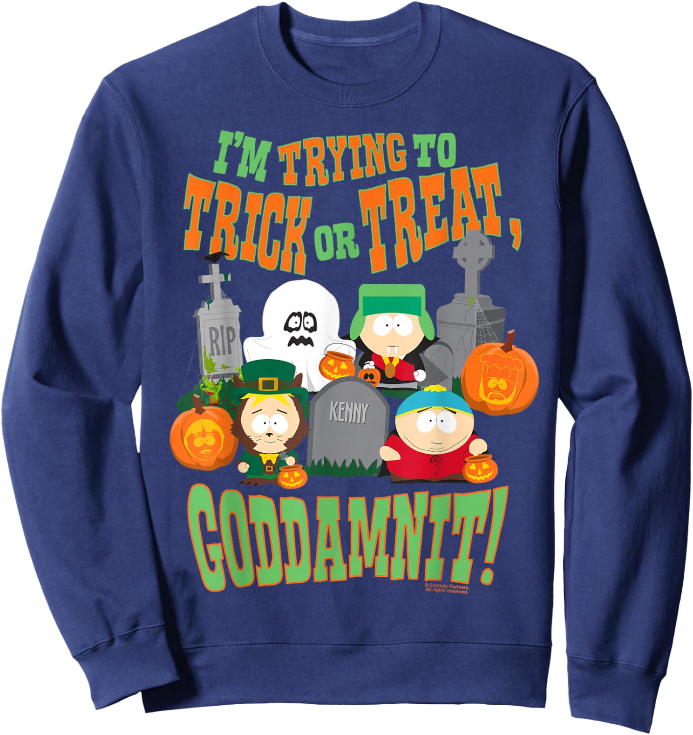 South Park Trick or Treat Crew Sweatshirt - Sweatshirt | Navy