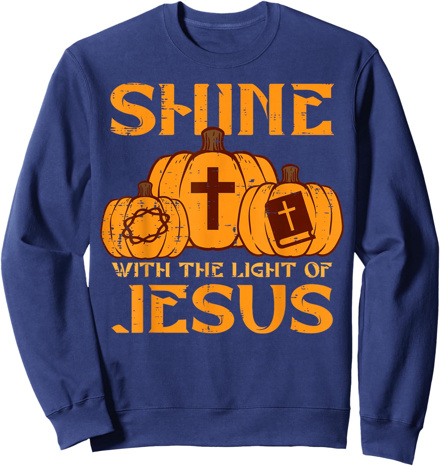 Halloween Shine With Light Jesus Christian Men Women Kids Sweatshirt - Sweatshirt | Navy