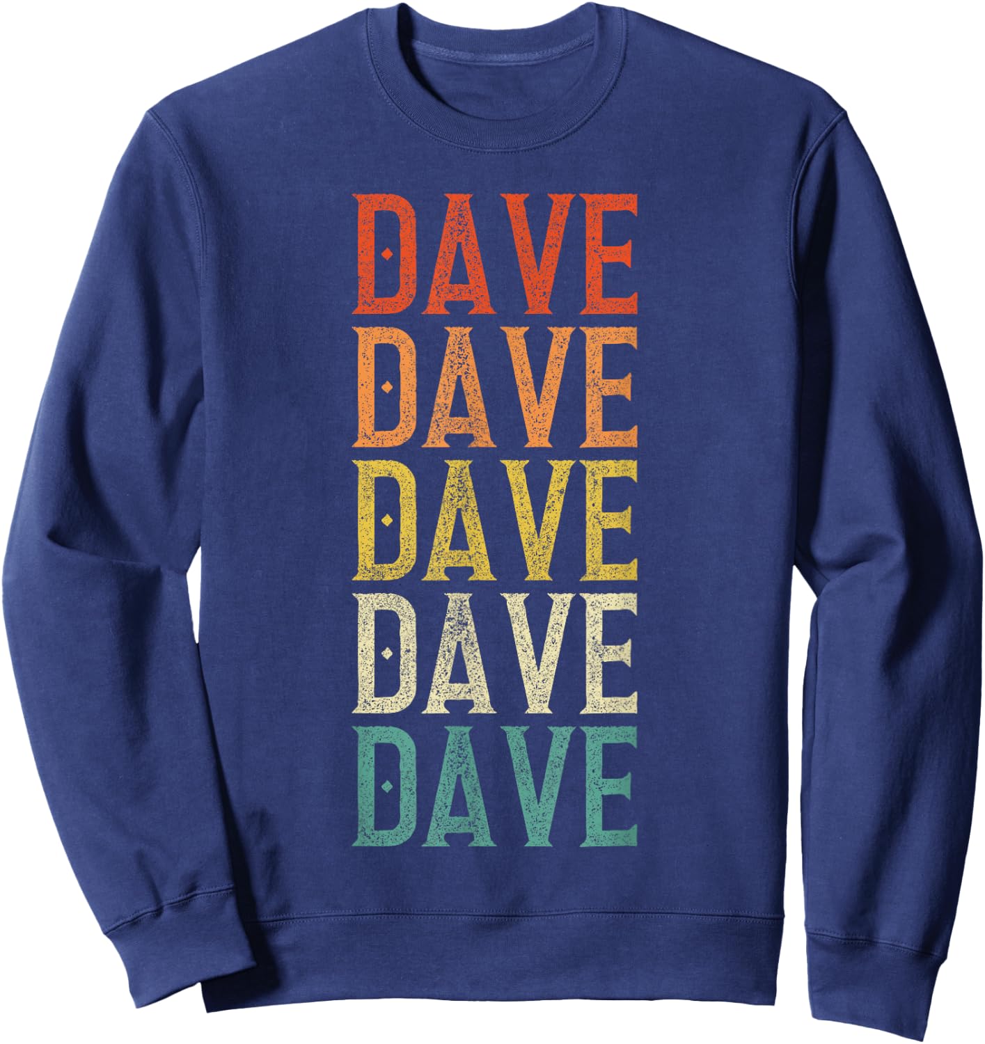 Dave Gifts Retro Black , Small, -Adults, Short Sleeve, , Shirt Sweatshirt - Sweatshirt | Navy