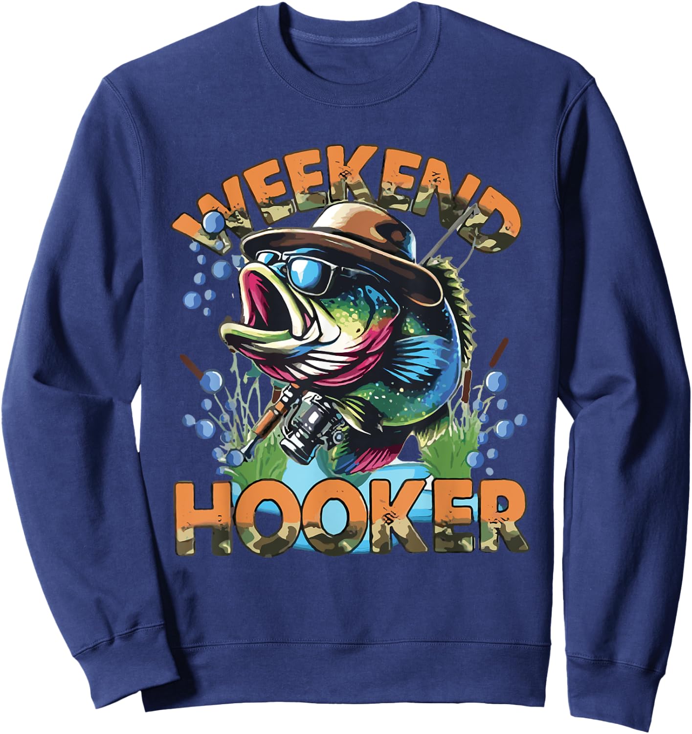 Weekend Hooker Colorful Fishing Sweatshirt - Sweatshirt | Navy