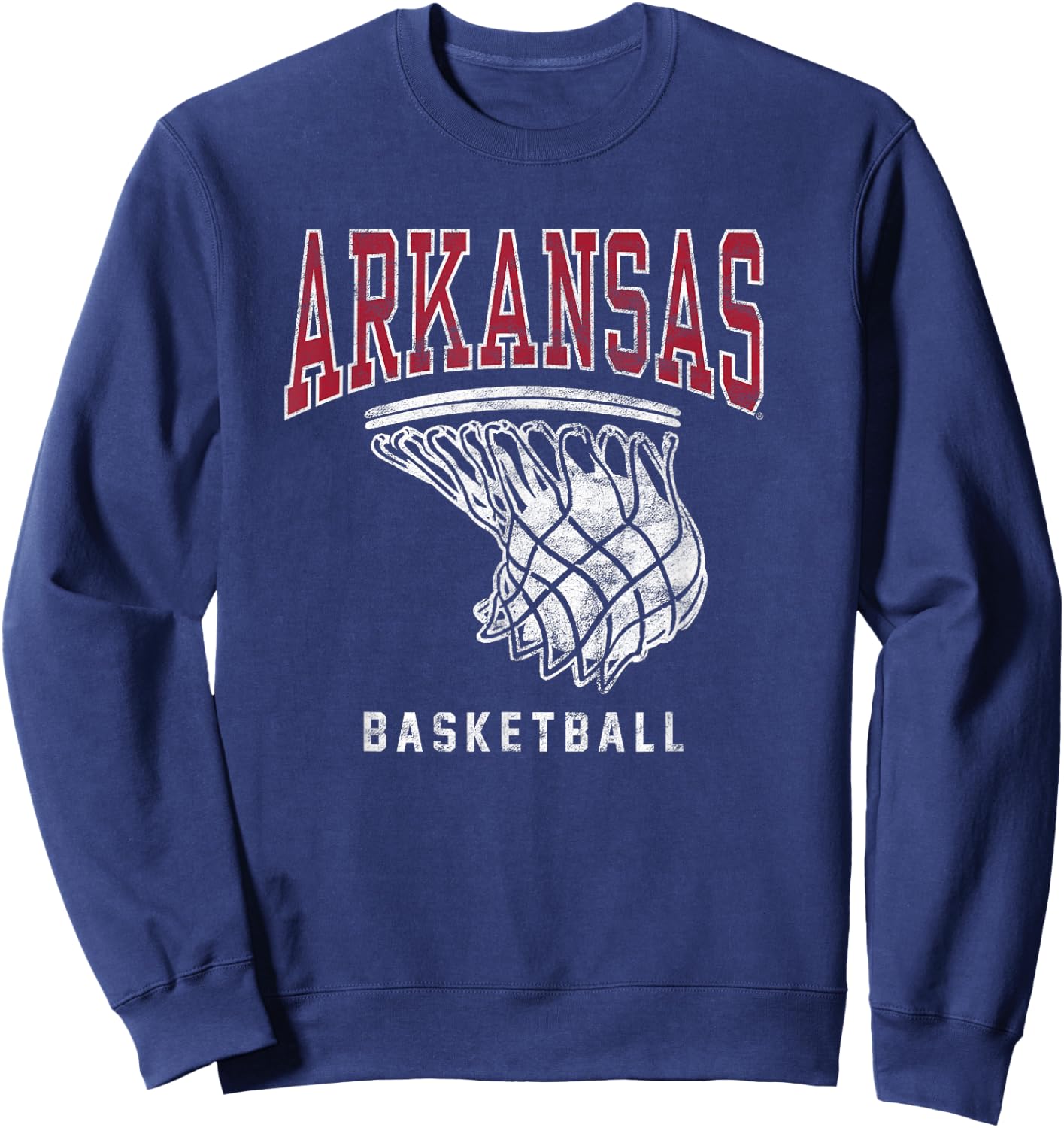 Campus Lab University of Arkansas Razorbacks Basketball Hoop , Small, Red Sweatshirt - Sweatshirt | Navy