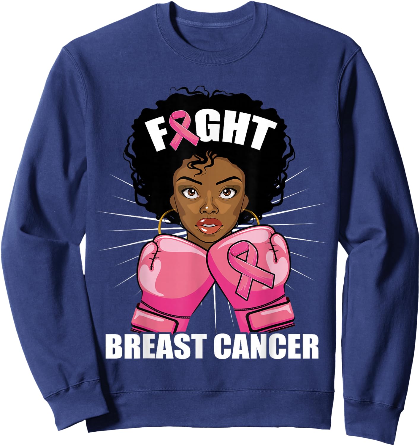 Breast Cancer Black Women, African American Fight Cancer Sweatshirt - Sweatshirt | Navy