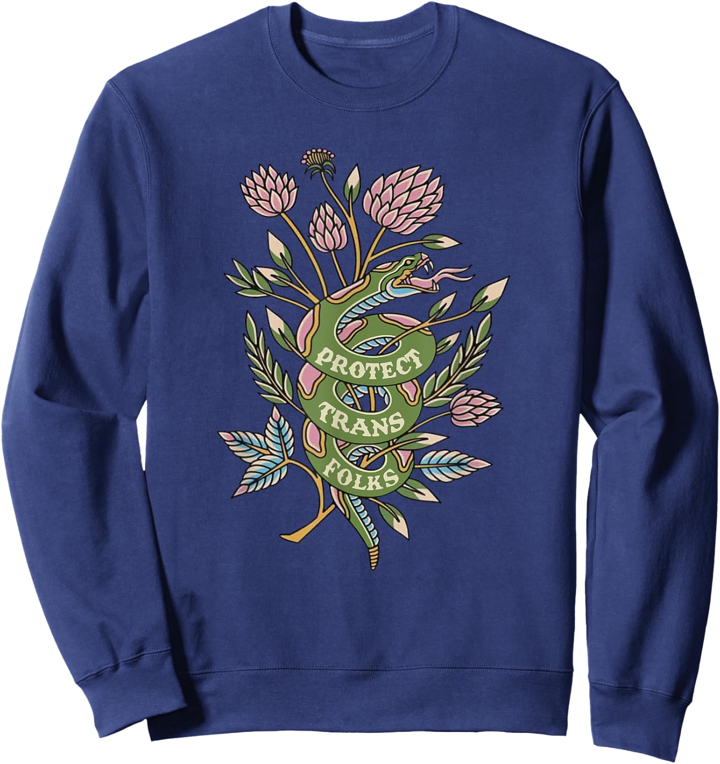 Protect Trans Folks, Protect Trans Rights Sweatshirt - Sweatshirt | Navy