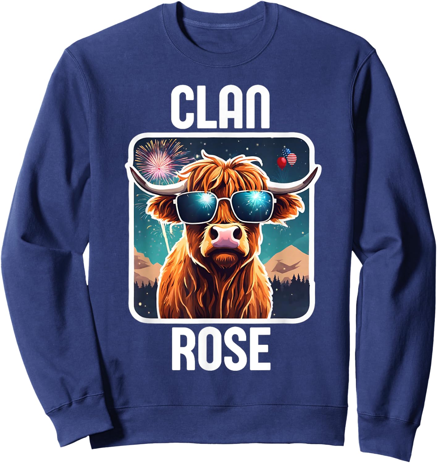 Rose Clan 4th July Scottish Family Name USA Party Sweatshirt - Sweatshirt | Navy