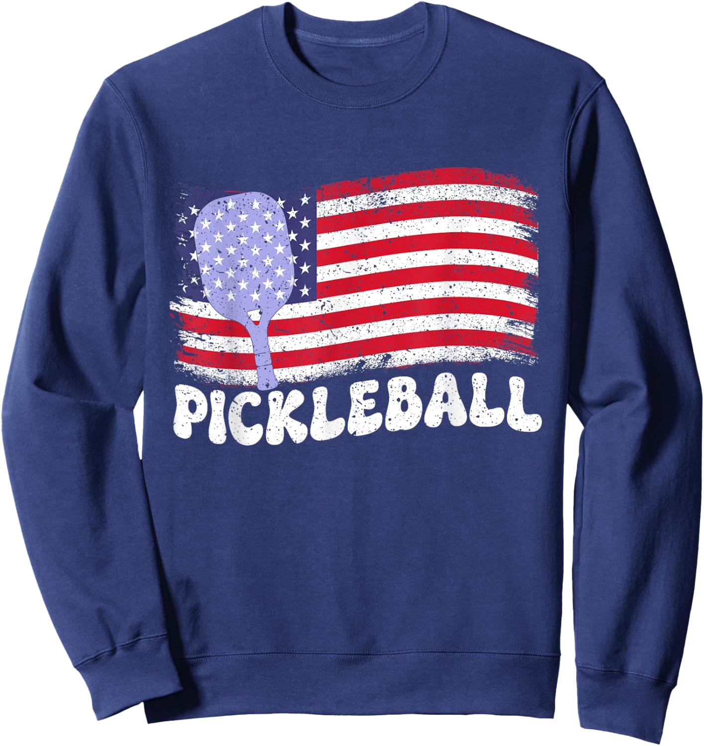 Patriotic American Pickleball USA Flag 4th Of July Men Sweatshirt - Sweatshirt | Navy