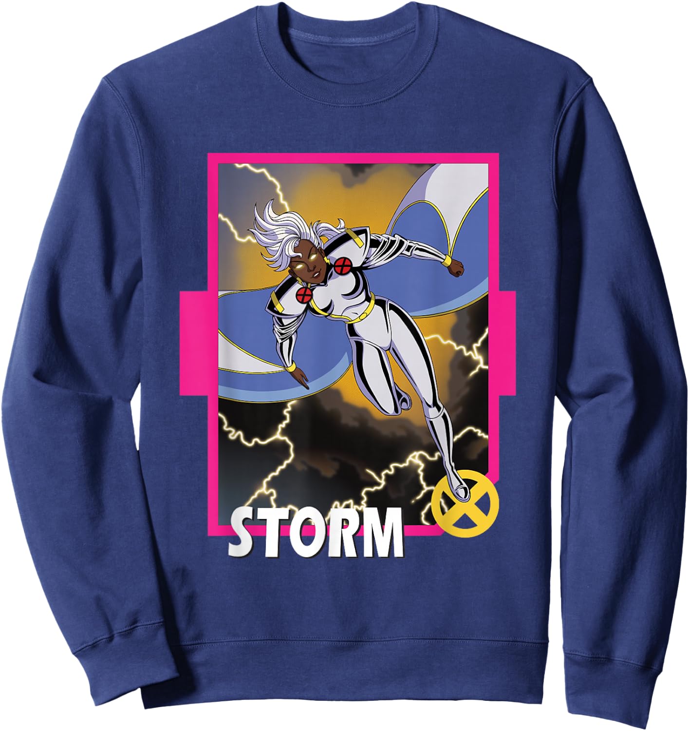 Marvel X-Men '97 Classic Storm Vintage Super Hero Card Sweatshirt - Sweatshirt | Navy