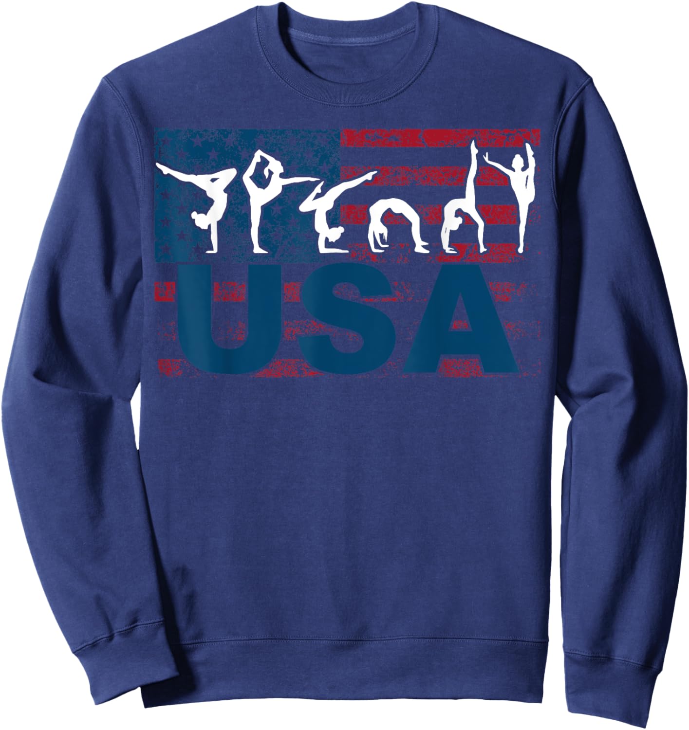 Cute Gymnastics Art For Girls Kids Women Tumbling Gymnast Sweatshirt - Sweatshirt | Navy