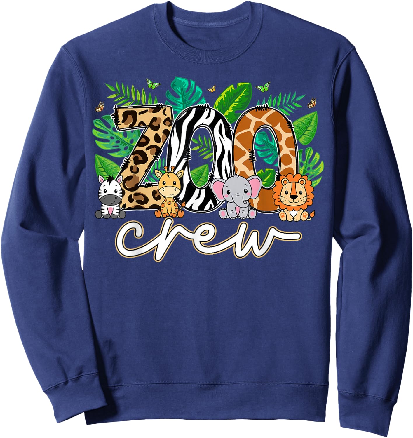 Zoo Crew Wildlife Animal Zoologist Safari Jungle Animals Sweatshirt - Sweatshirt | Navy