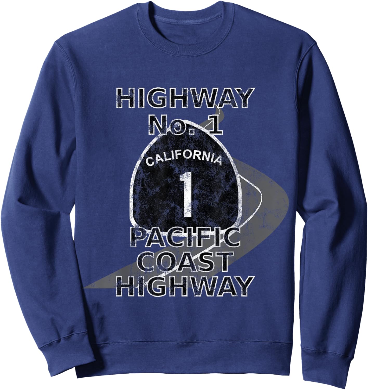 Highway No. 1 - Pacific - Coast Sweatshirt - Sweatshirt | Navy
