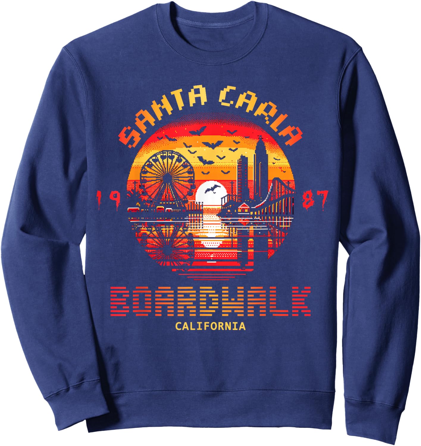 Graphic Santa Vintage Movie Carla Funny Apparel Boardwalk Sweatshirt - Sweatshirt | Navy