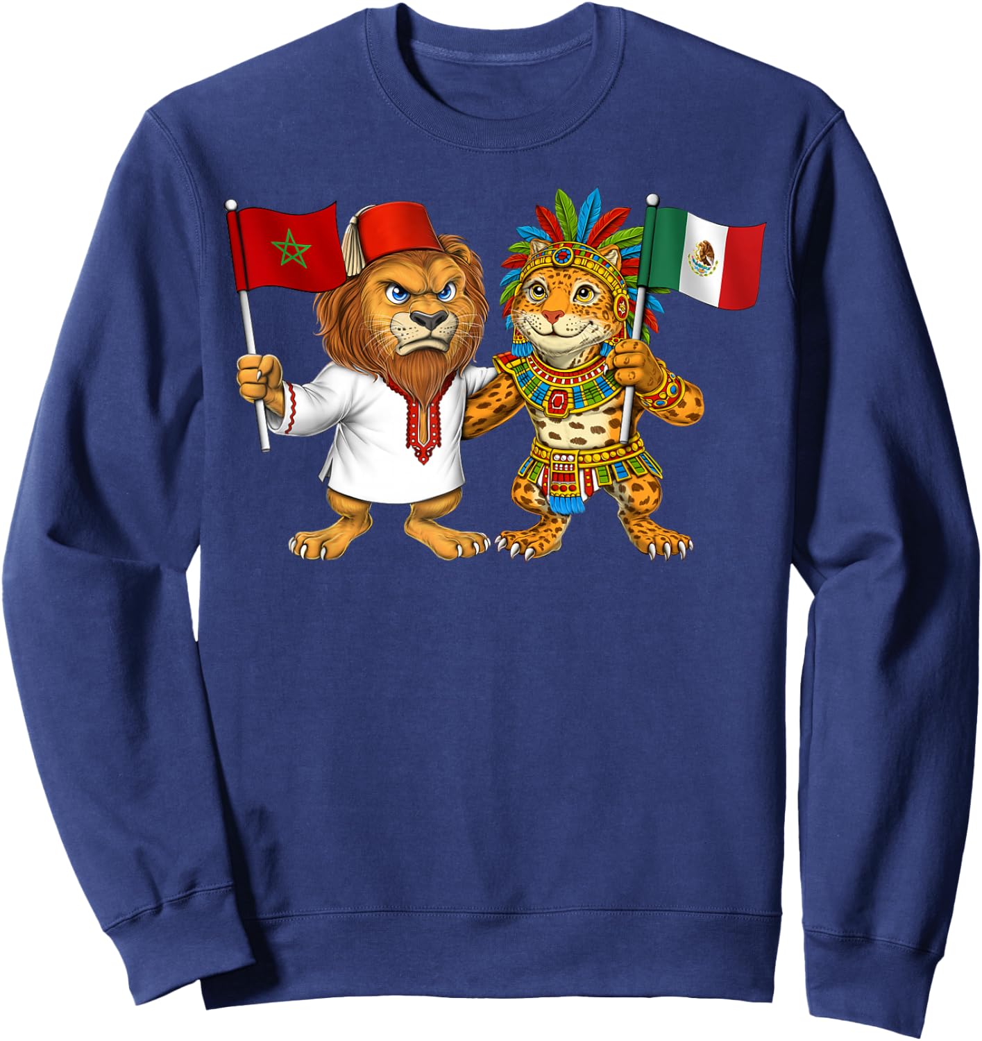Morocco Mexico Flag Proud Mexican Moroccan Roots Sweatshirt - Sweatshirt | Navy