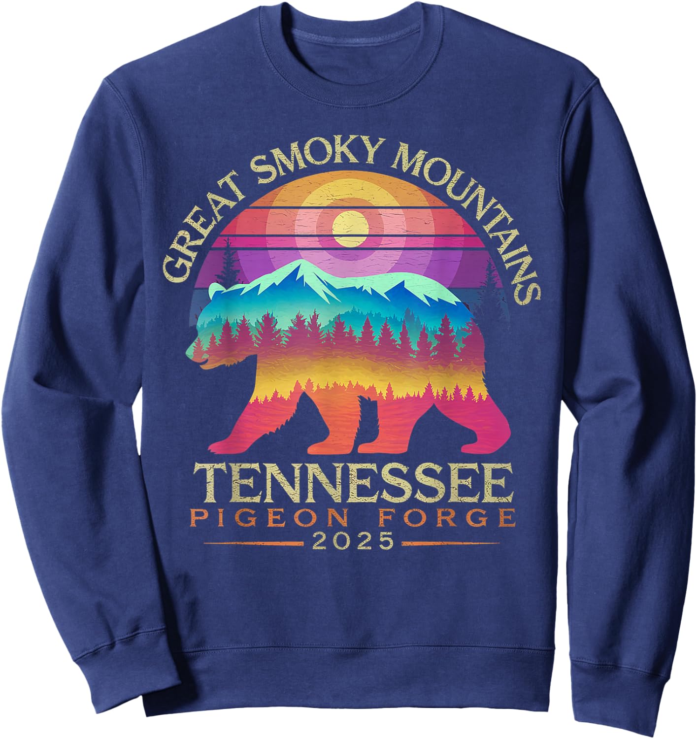 Tennessee Smoky Mountains Family Vacation 2025 Pigeon Forge Sweatshirt - Sweatshirt | Navy